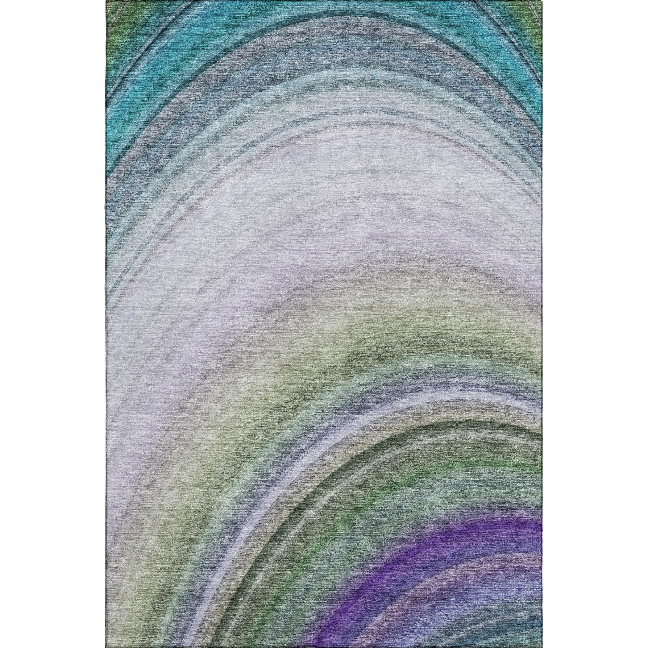 Mdina Machine Washable Transitional Teal Rug 2'6" x 3'10" #shape_Rectangle
