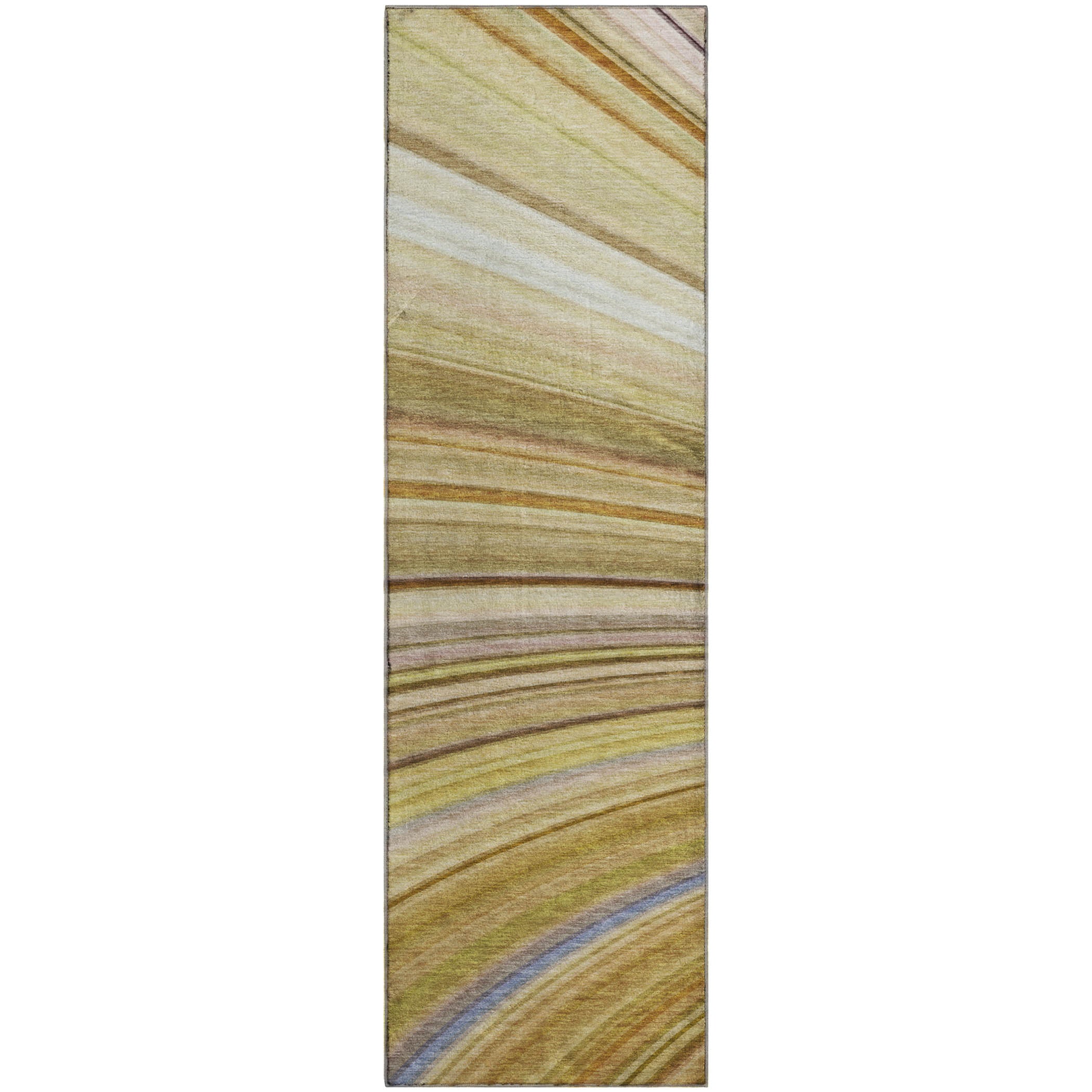 Lucerne Machine Washable Transitional Beige Brown Rug 2'3" x 7'6" #shape_Runner