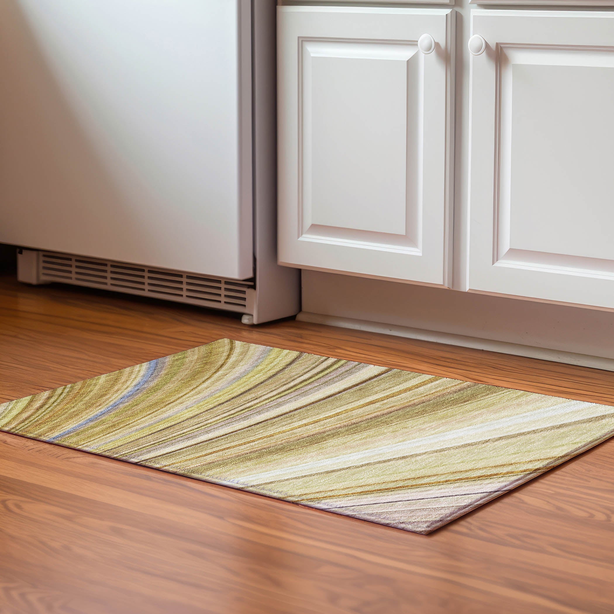 Lucerne Machine Washable Transitional Beige Brown Rug 1'8" x 2'6" #shape_Rectangle