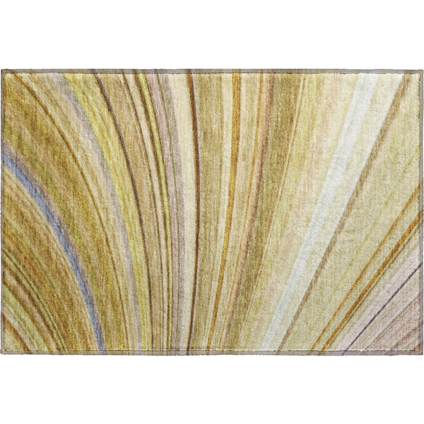 Lucerne Machine Washable Transitional Beige Brown Rug 1'8" x 2'6"