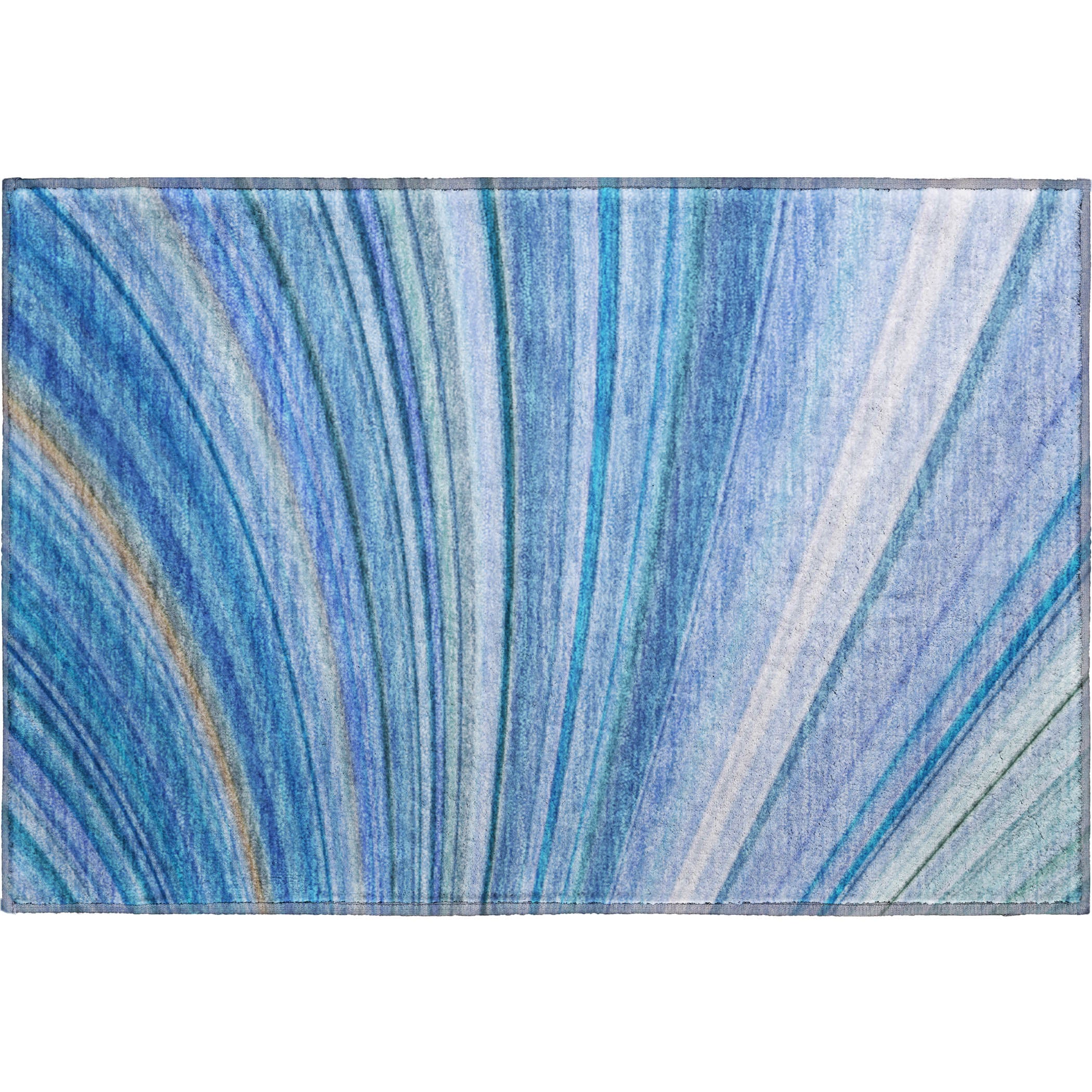 Lucerne Machine Washable Transitional Blue Rug 1'8" x 2'6" #shape_Rectangle