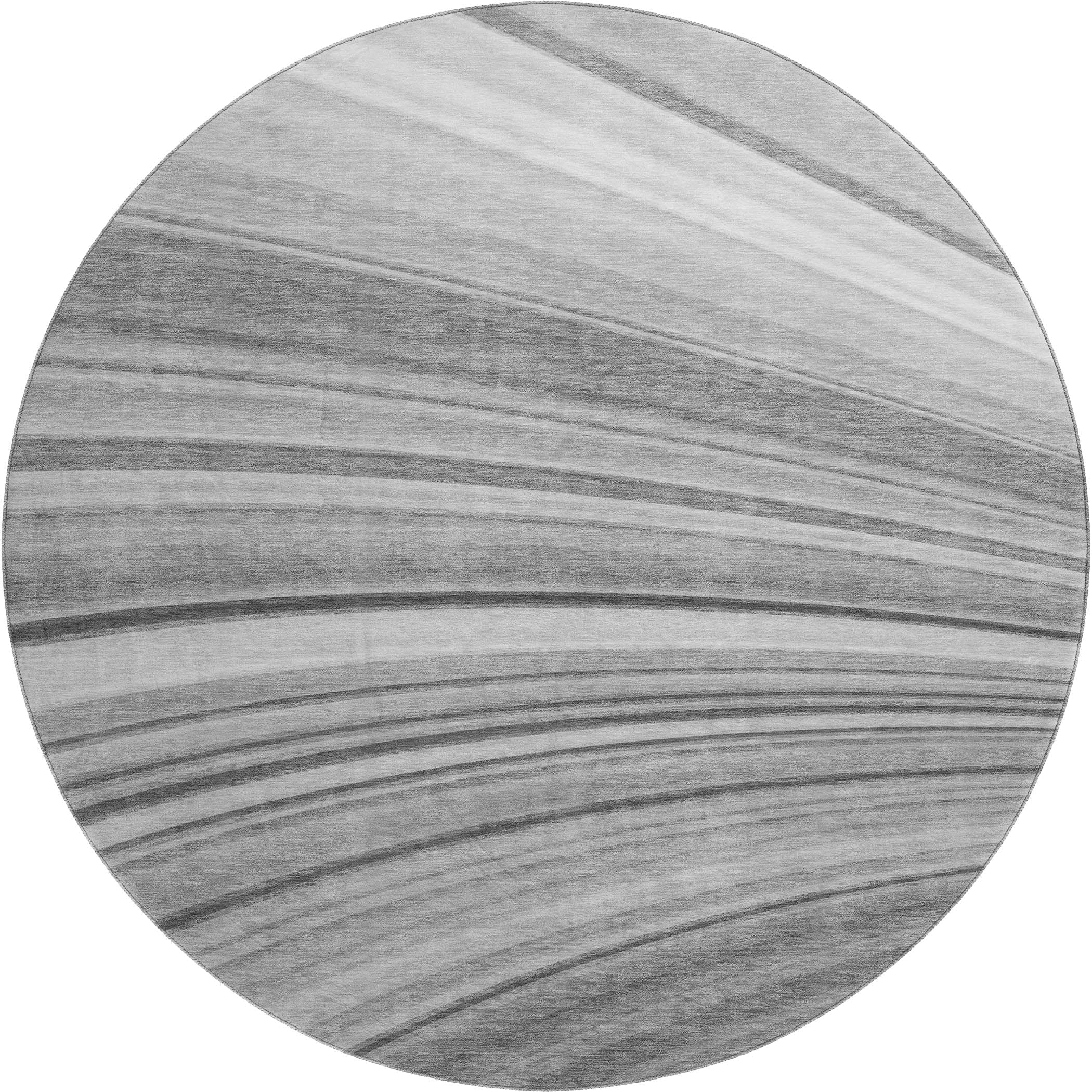 Lucerne Machine Washable Transitional Gray Rug 8' x 8' #shape_Round