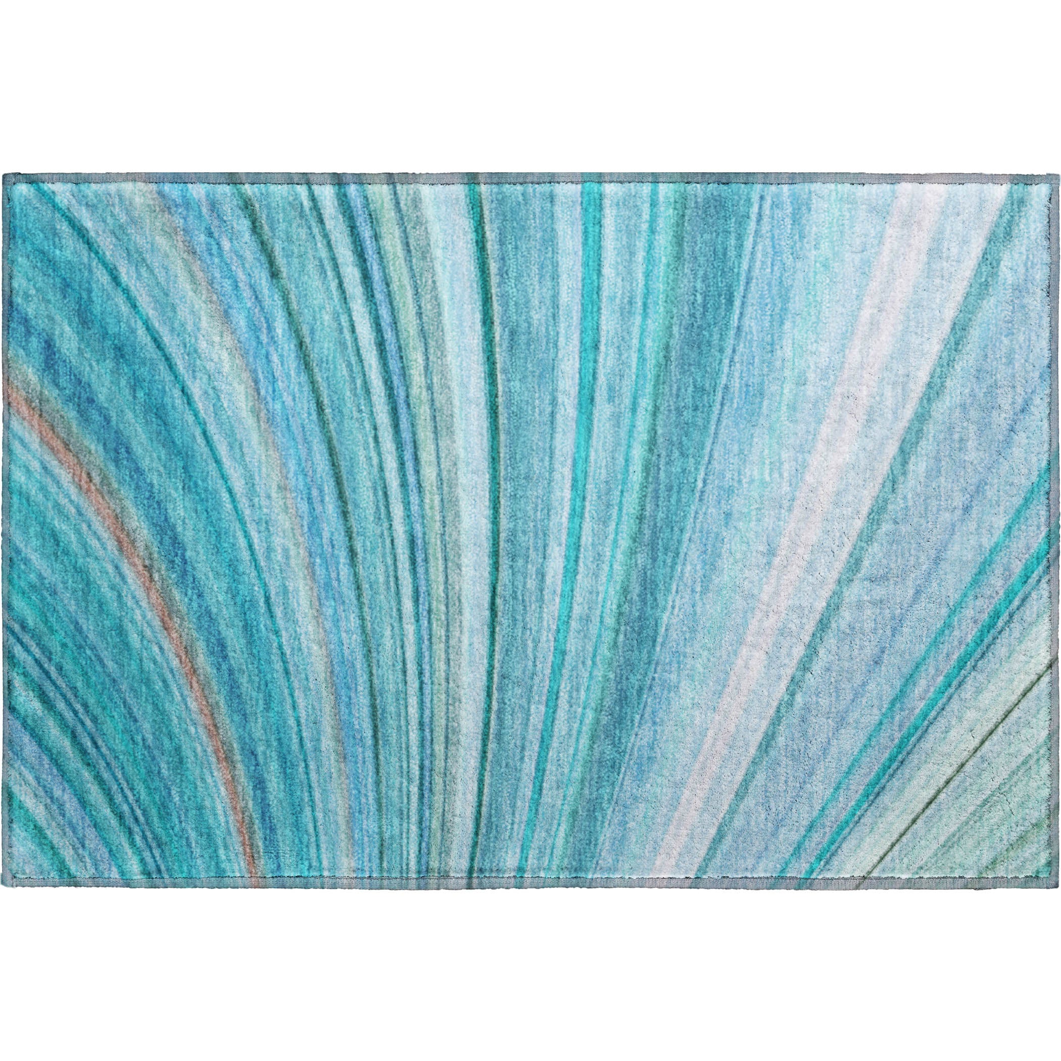 Lucerne Machine Washable Transitional Teal Rug 1'8" x 2'6" #shape_Rectangle
