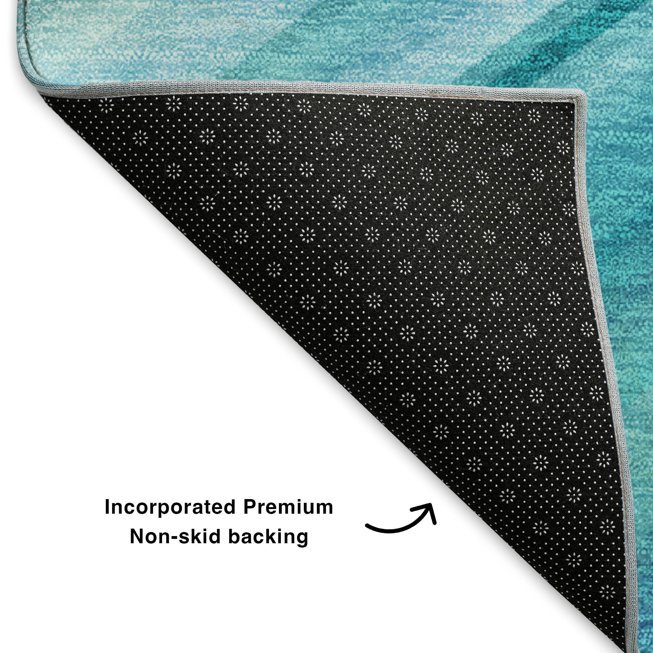 Lucerne Machine Washable Transitional Teal Rug 1'8" x 2'6" #shape_Rectangle