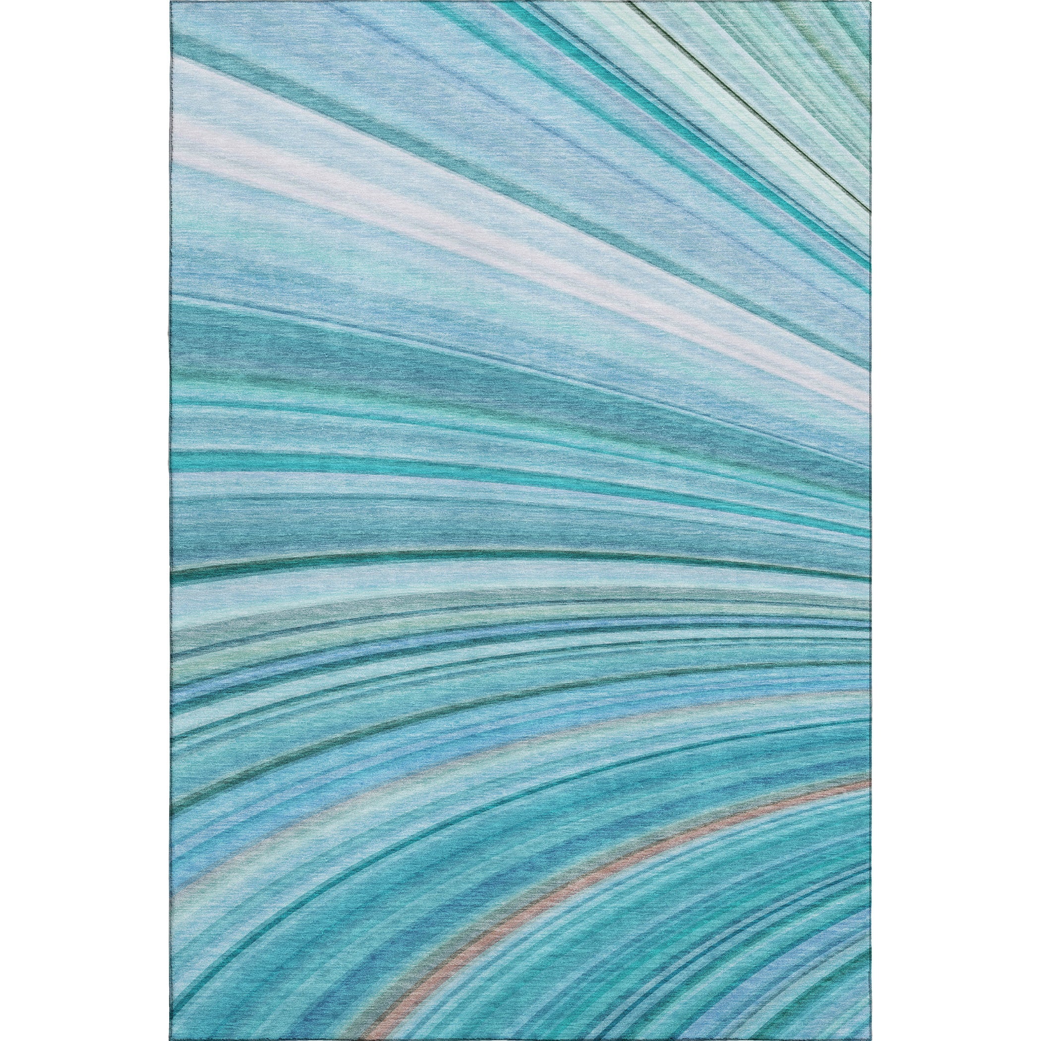 Lucerne Machine Washable Transitional Teal Rug 2'6" x 3'10" #shape_Rectangle