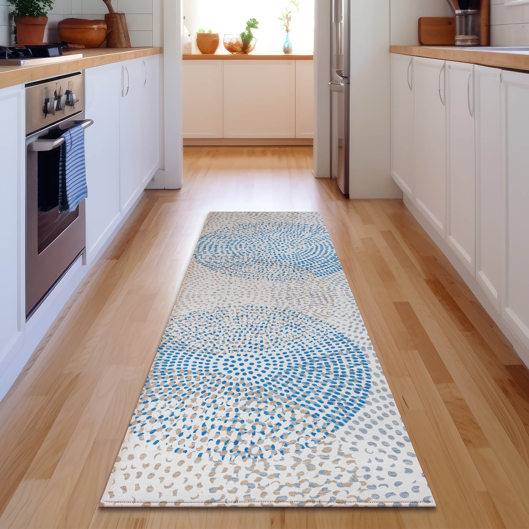 Salzburg Machine Washable Transitional Ivory Rug 2'3" x 7'6" #shape_Runner