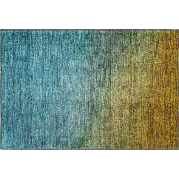 Split Machine Washable Transitional Brown Rug 1'8" x 2'6"