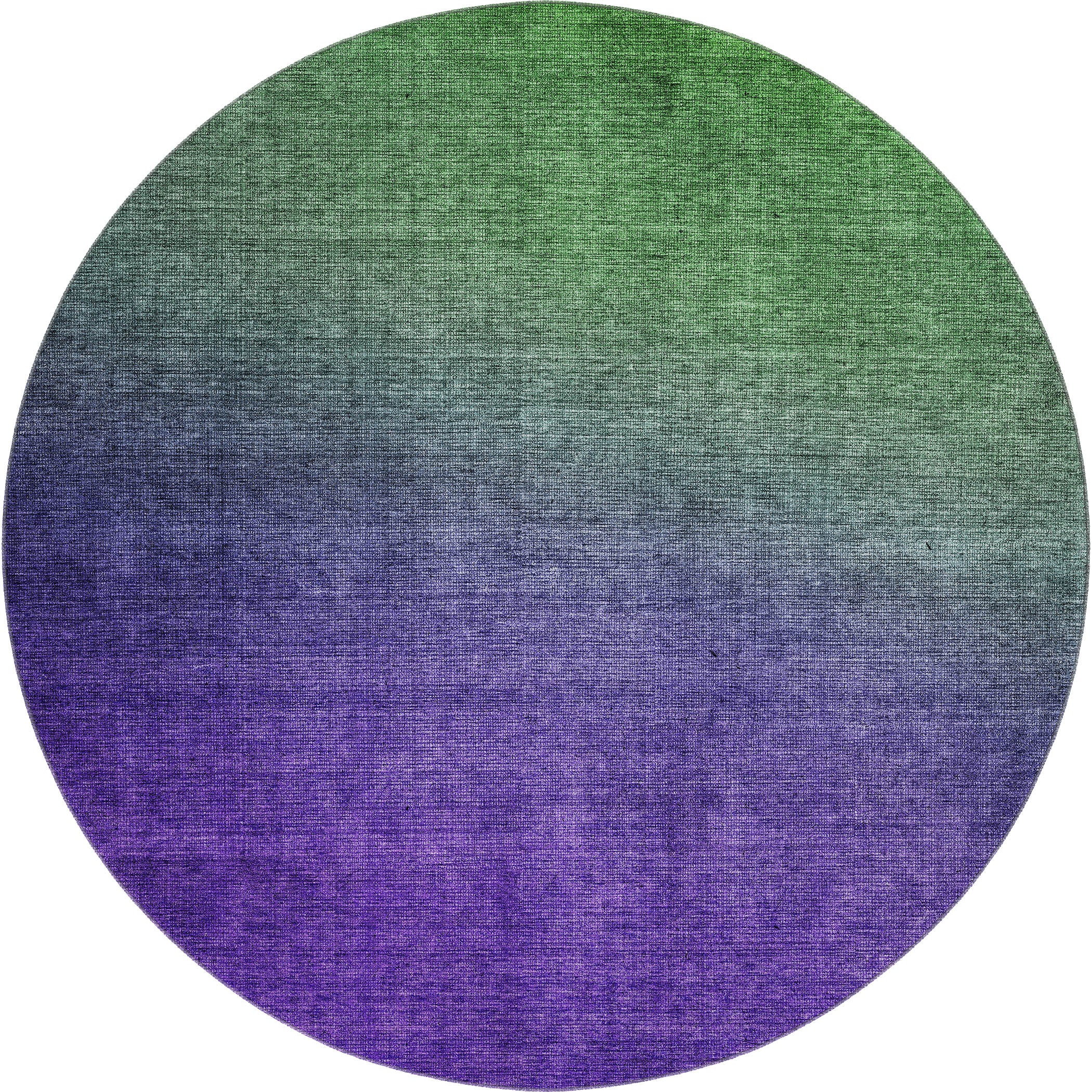 Split Machine Washable Transitional Green Rug 8' x 8' #shape_Round