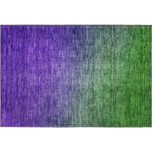Split Machine Washable Transitional Green Rug 1'8" x 2'6"