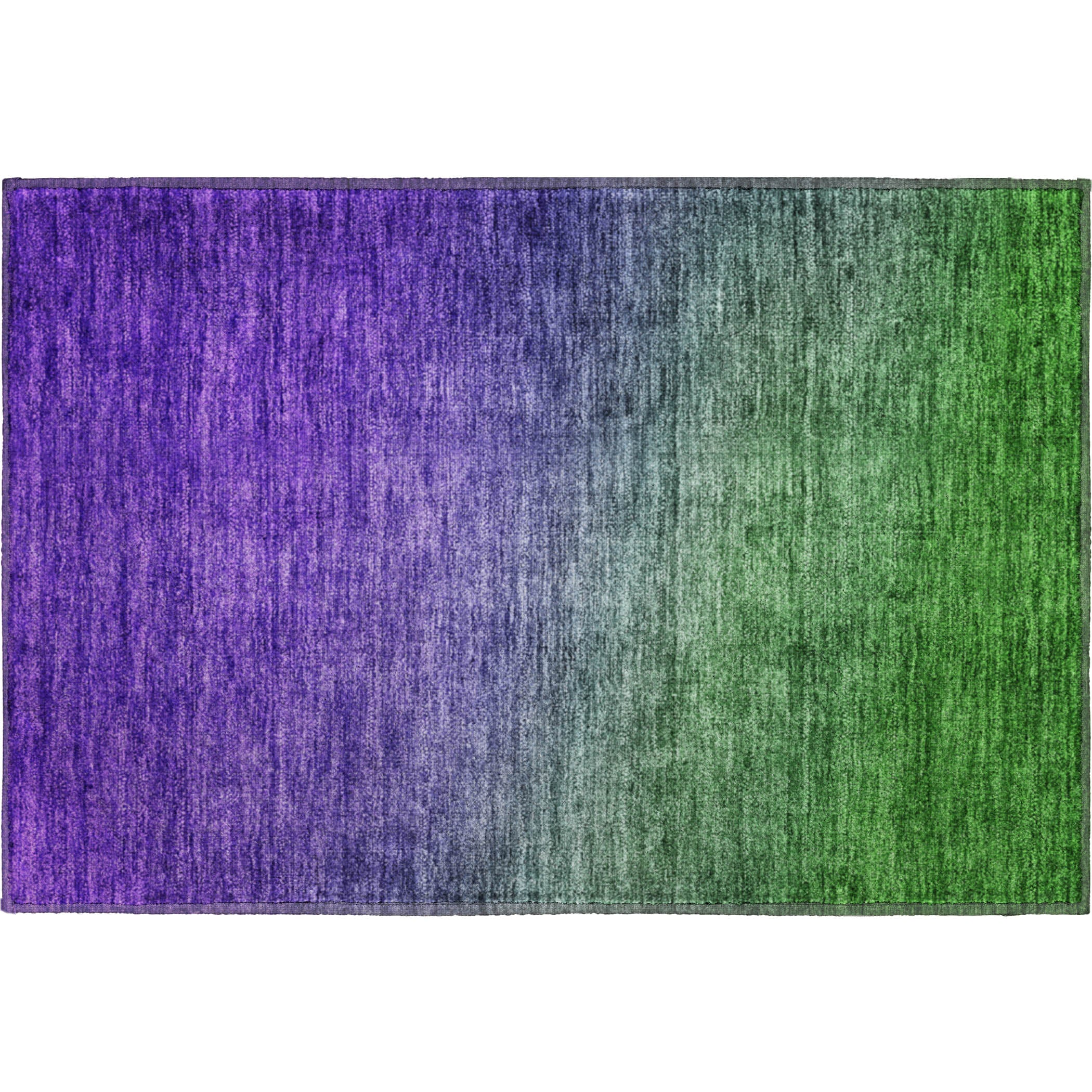 Split Machine Washable Transitional Green Rug 1'8" x 2'6" #shape_Rectangle