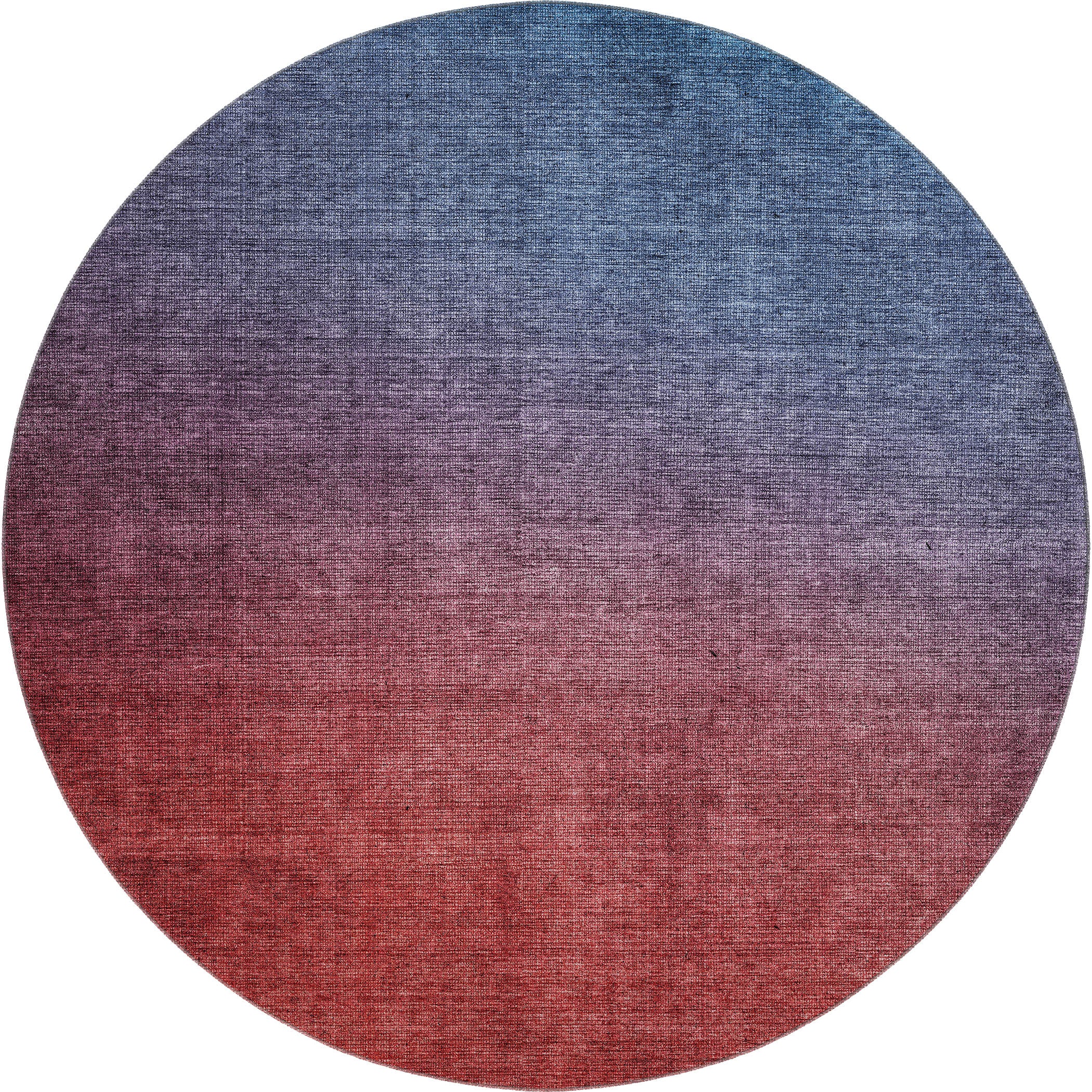Split Machine Washable Transitional Navy Blue Rug 8' x 8' #shape_Round