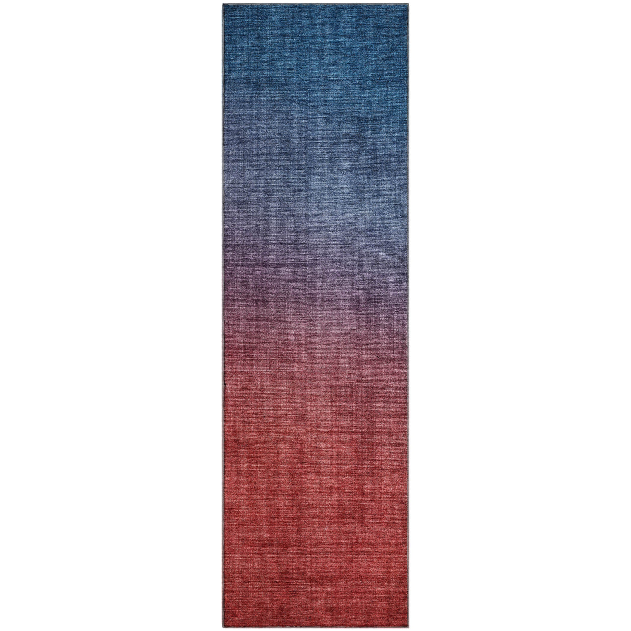 Split Machine Washable Transitional Navy Blue Rug 2'3" x 7'6" #shape_Runner