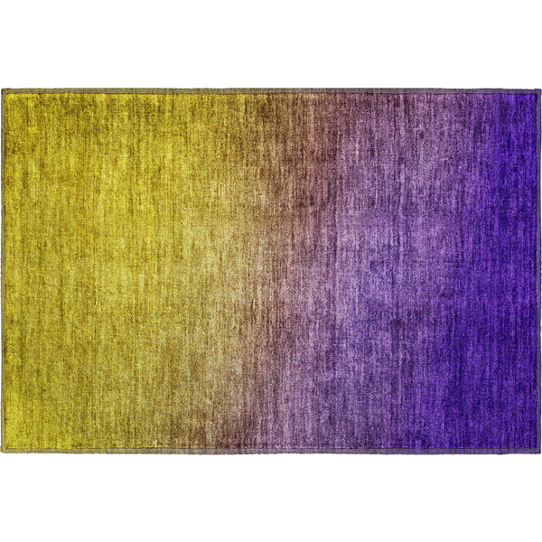 Split Machine Washable Transitional Purple Rug 1'8" x 2'6"