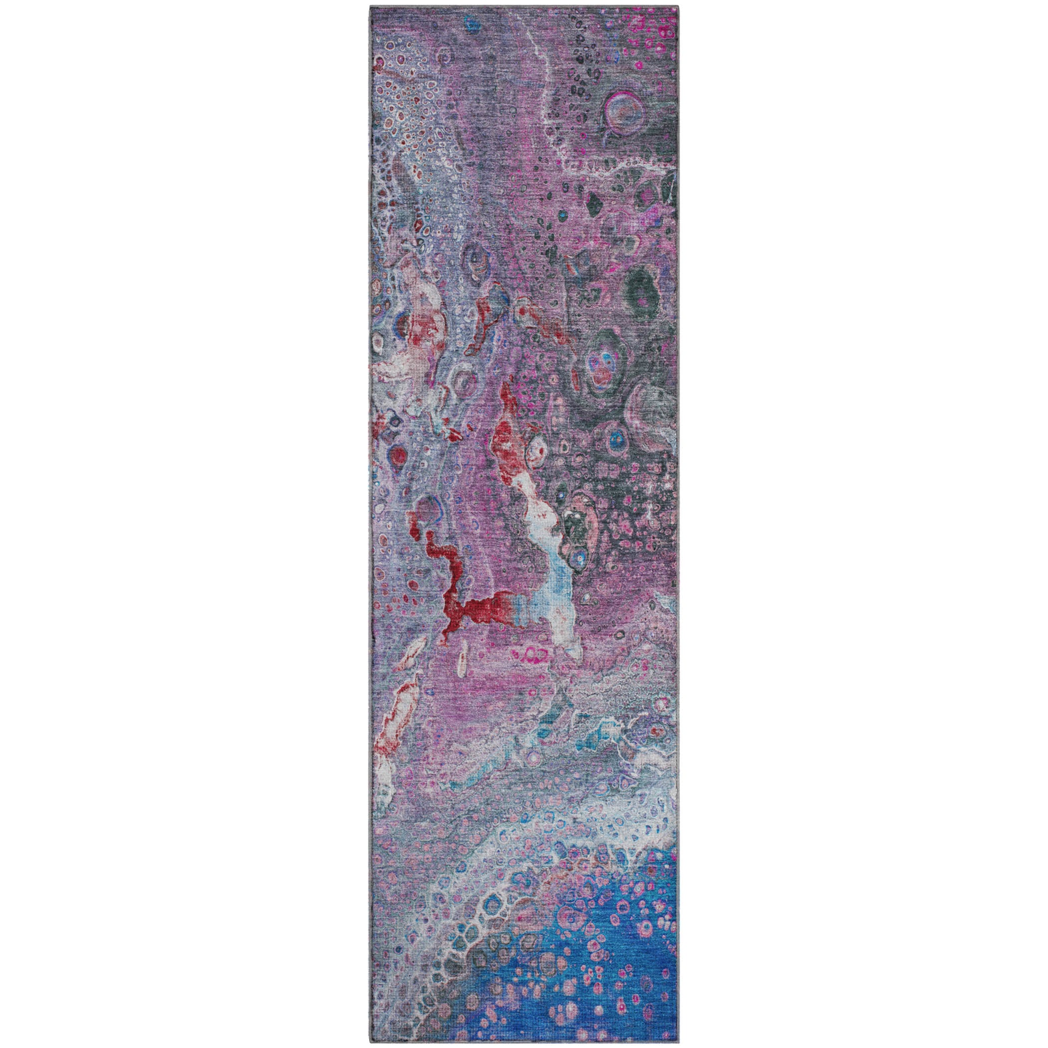 Istanbul Machine Washable Contemporary Blue Rug 2'3" x 7'6" #shape_Runner