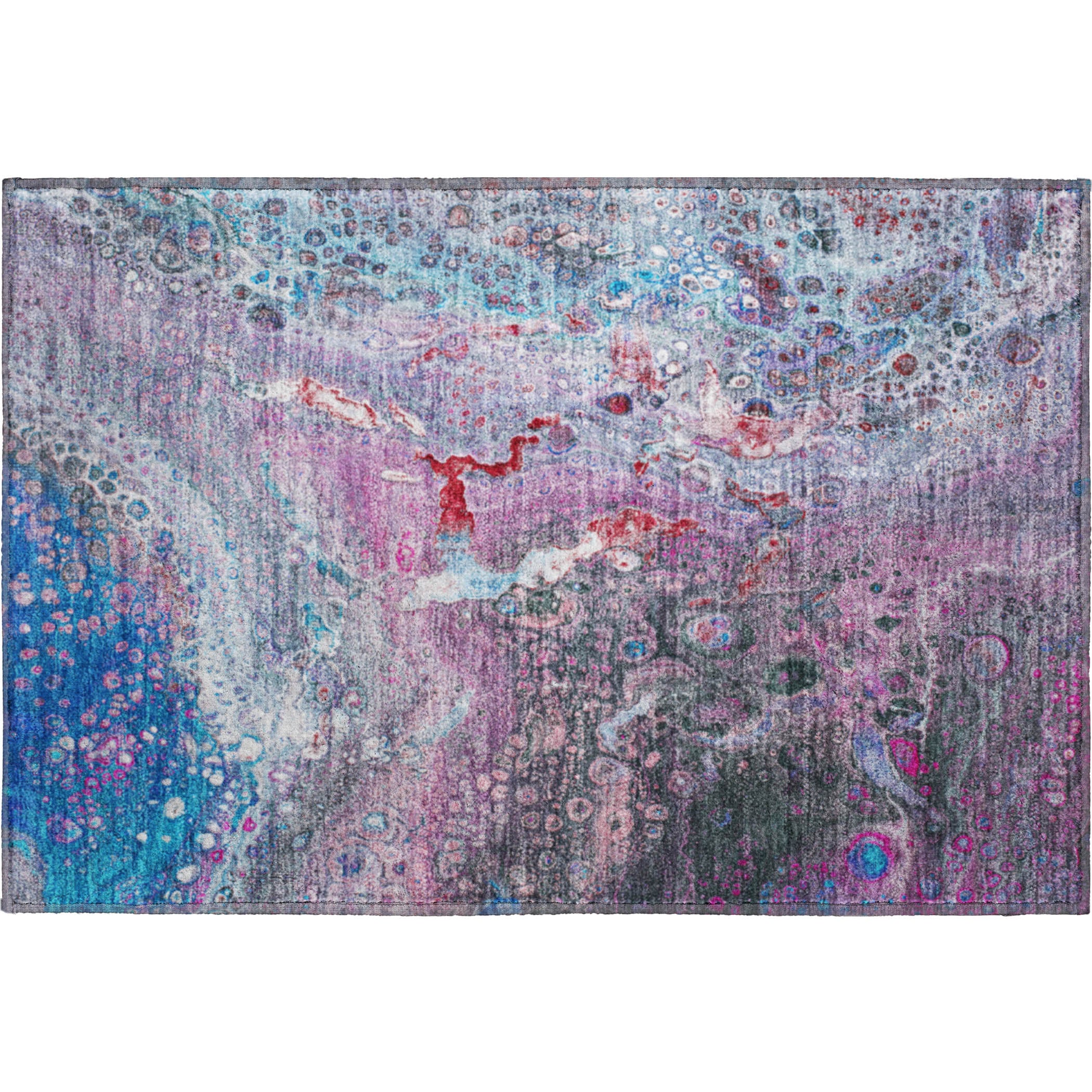 Istanbul Machine Washable Contemporary Blue Rug 1'8" x 2'6" #shape_Rectangle