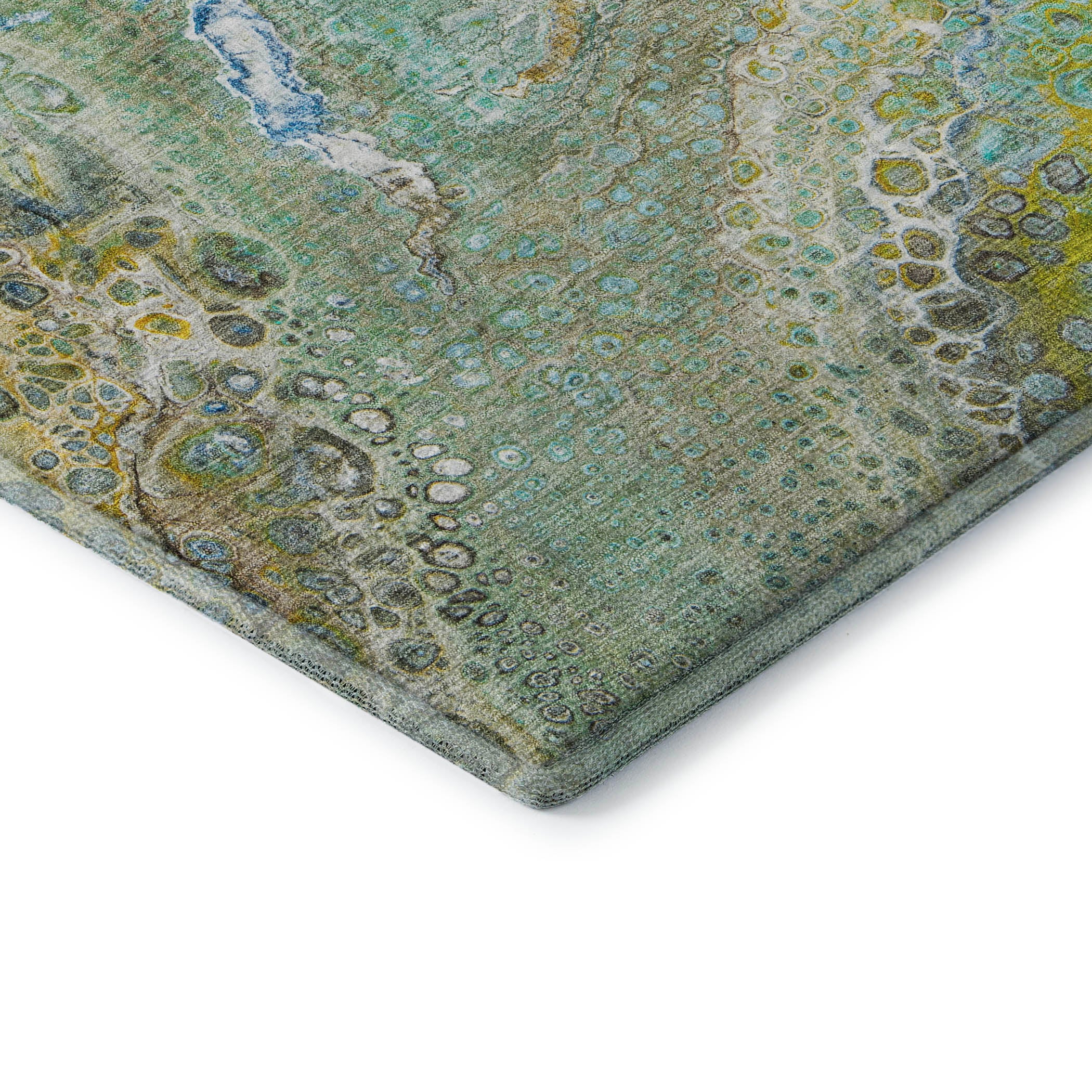 Istanbul Machine Washable Contemporary Teal Rug 1'8" x 2'6" #shape_Rectangle