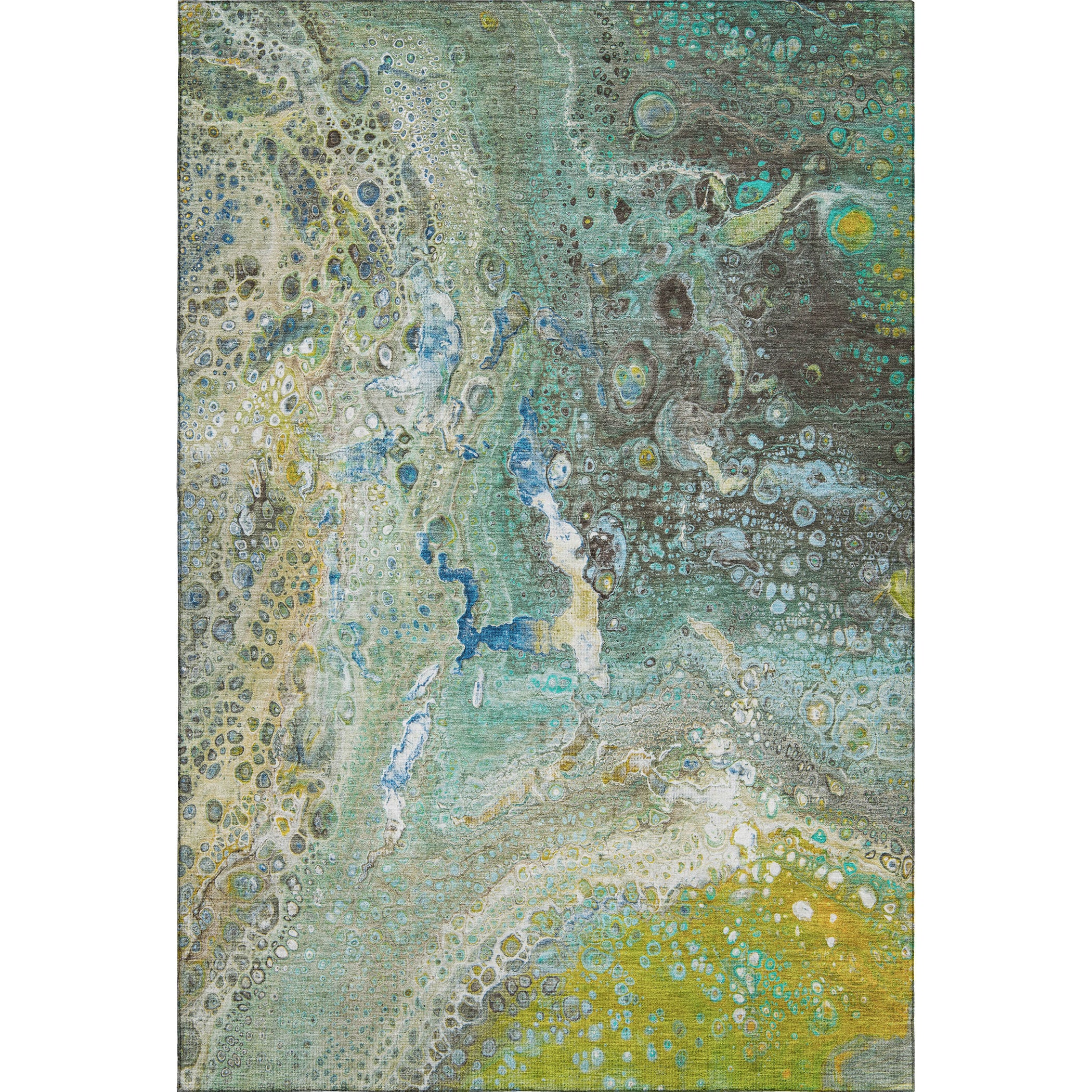 Istanbul Machine Washable Contemporary Teal Rug 2'6" x 3'10" #shape_Rectangle