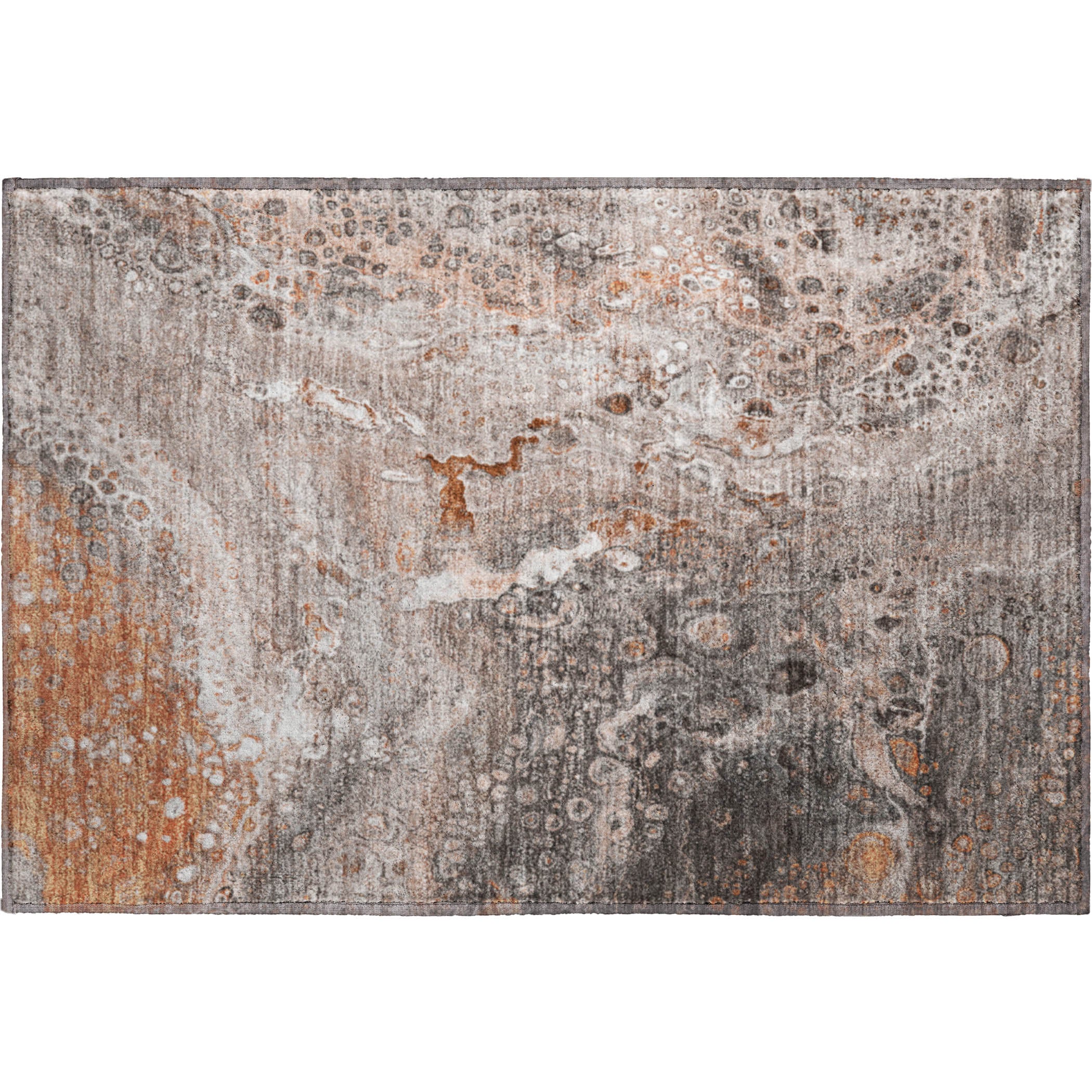 Istanbul Machine Washable Contemporary Terracotta Orange Rug 1'8" x 2'6" #shape_Rectangle