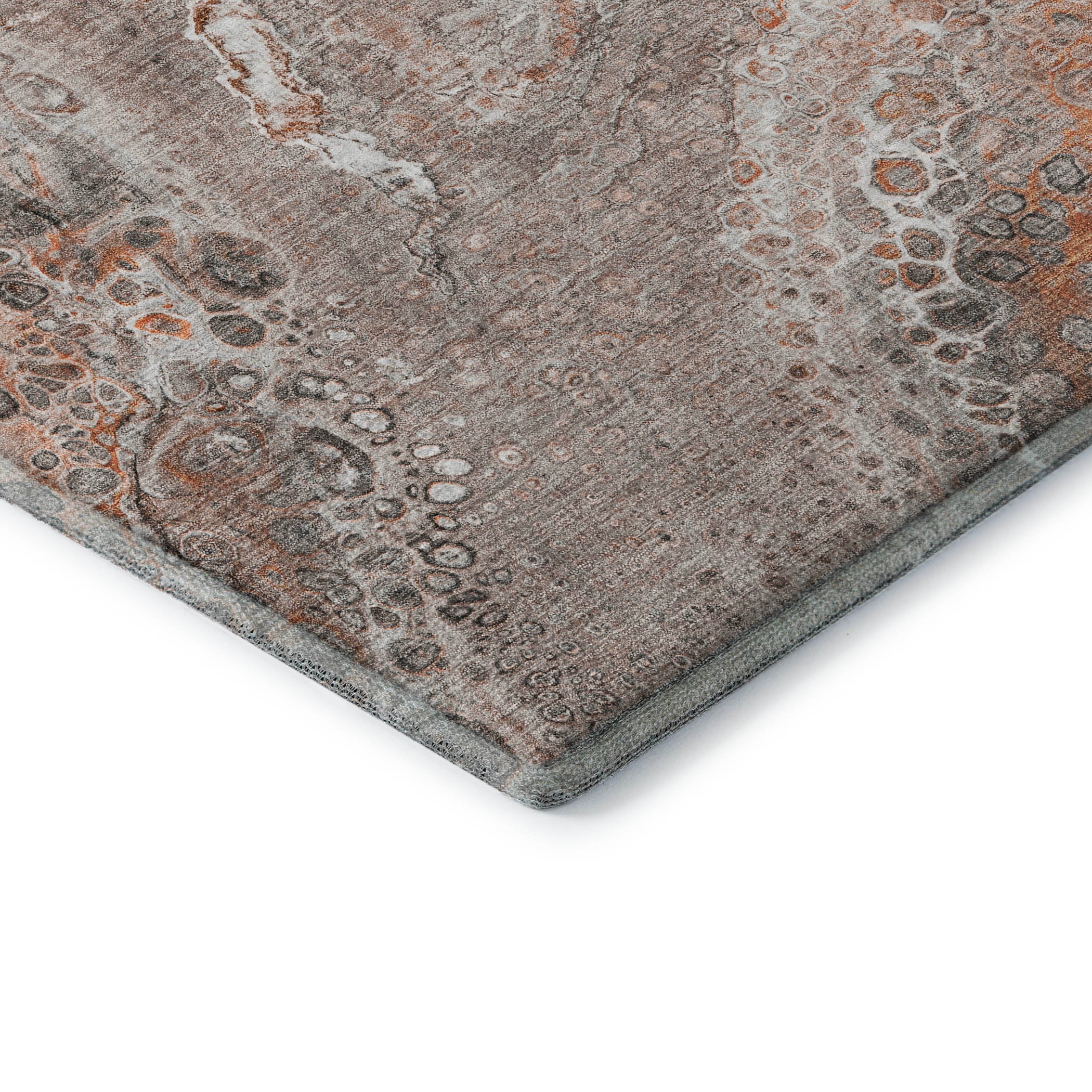 Istanbul Machine Washable Contemporary Terracotta Orange Rug 1'8" x 2'6" #shape_Rectangle