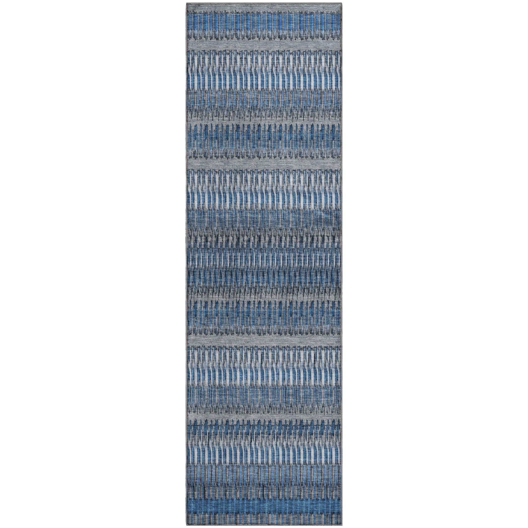 Lucerne Machine Washable Transitional Blue Rug 2'3" x 7'6" #shape_Runner