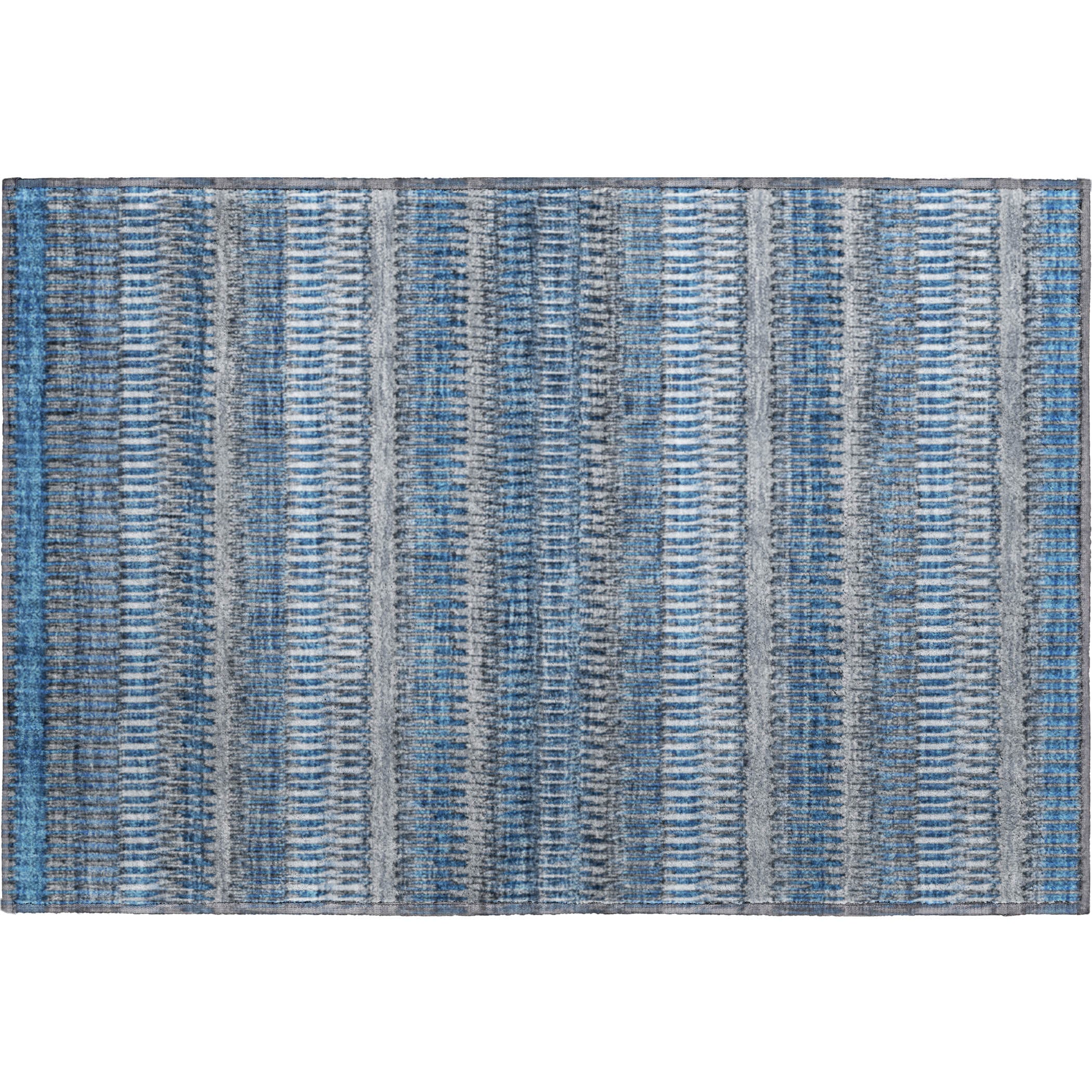 Lucerne Machine Washable Transitional Blue Rug 1'8" x 2'6" #shape_Rectangle
