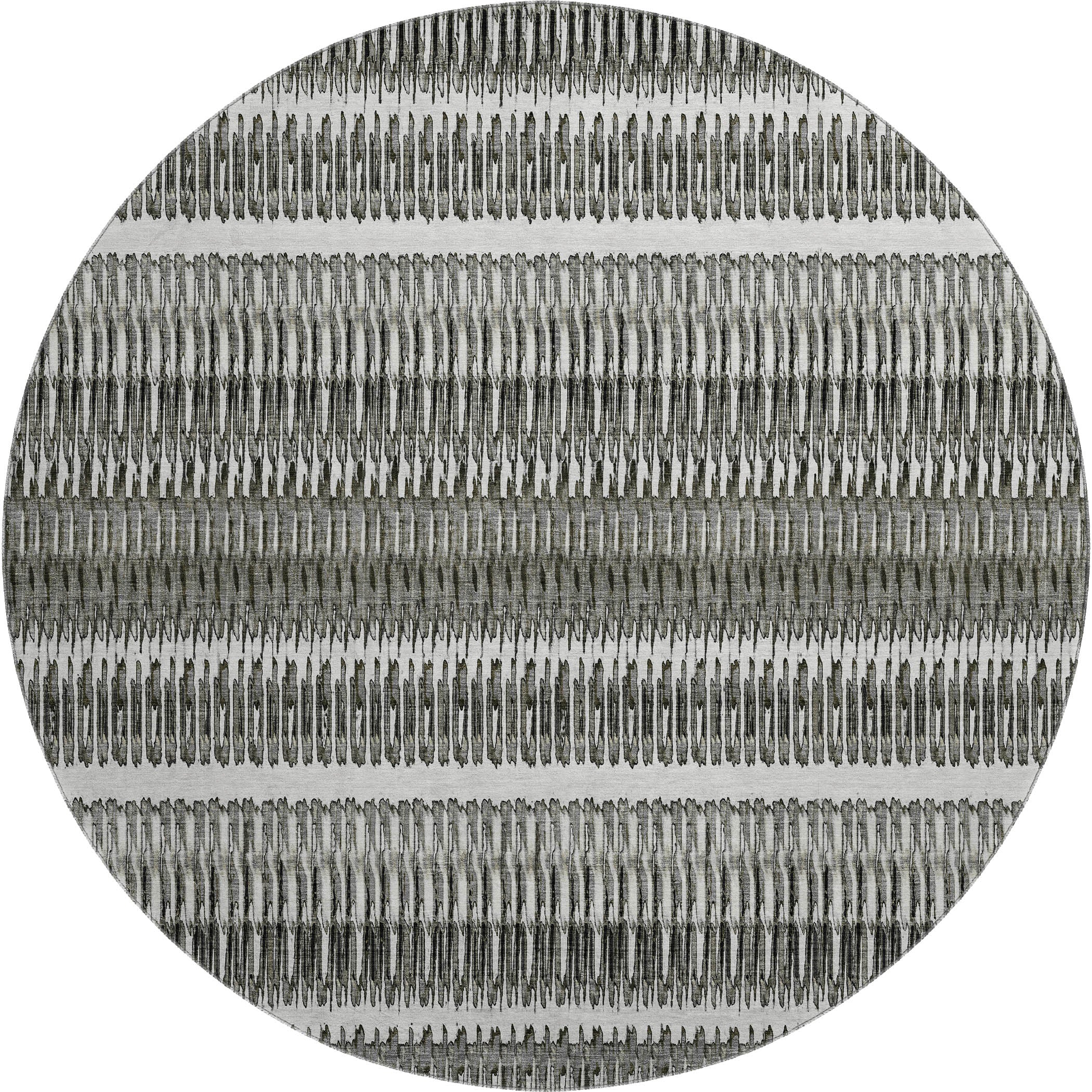 Lucerne Machine Washable Transitional Gray Rug 8' x 8' #shape_Round