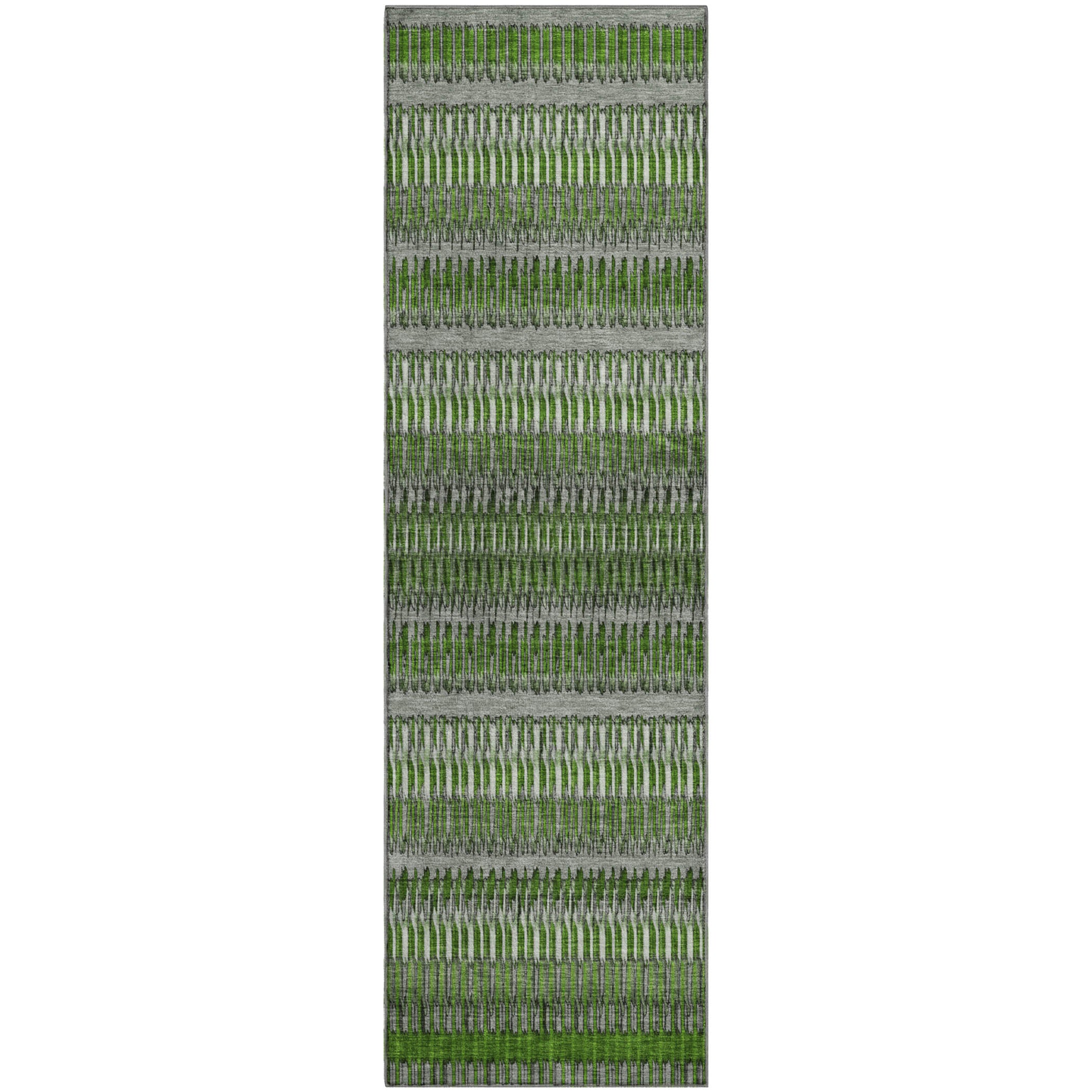 Lucerne Machine Washable Transitional Green Rug 2'3" x 7'6" #shape_Runner