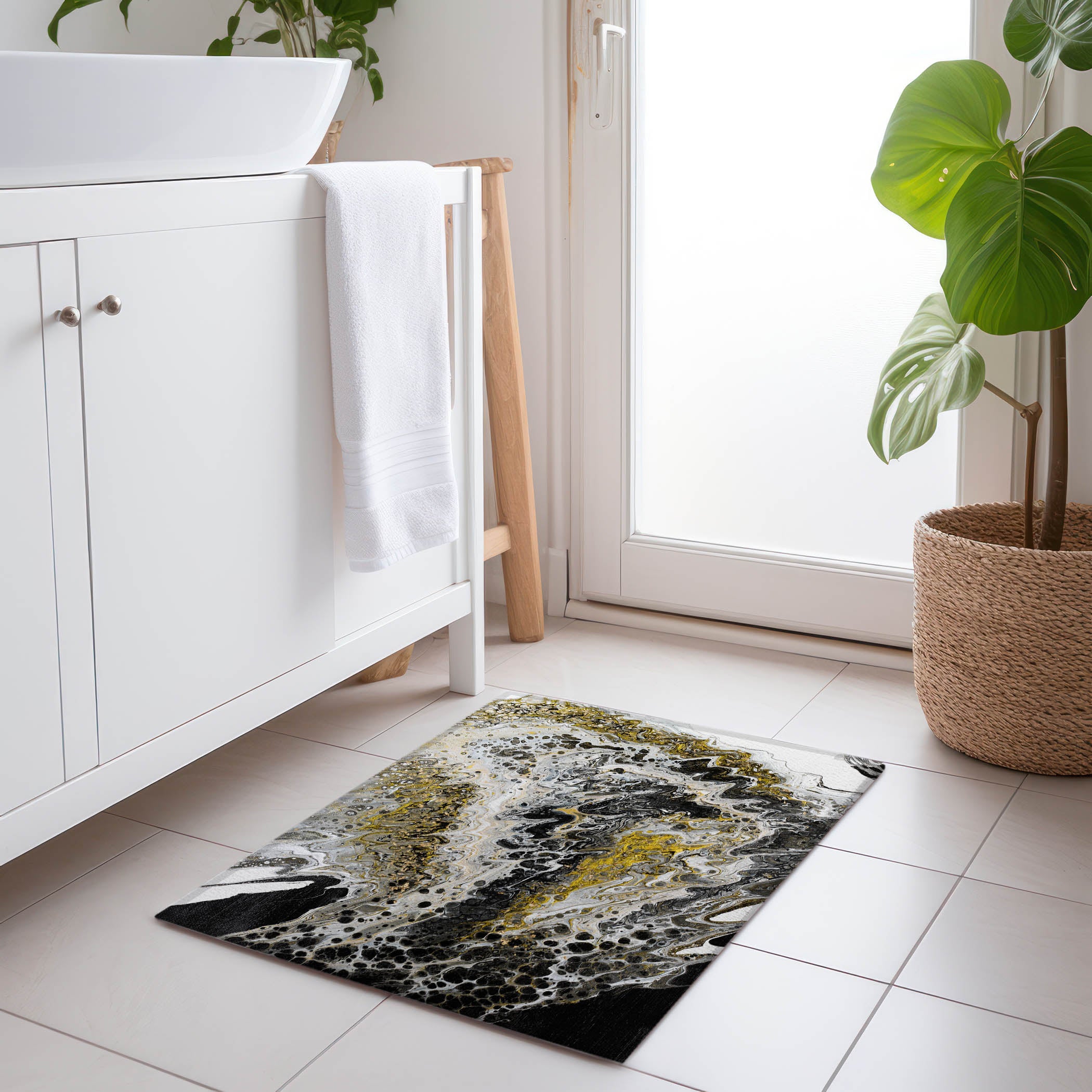 Reykjavik Machine Washable Contemporary Midnight Black Rug 1'8" x 2'6" #shape_Rectangle