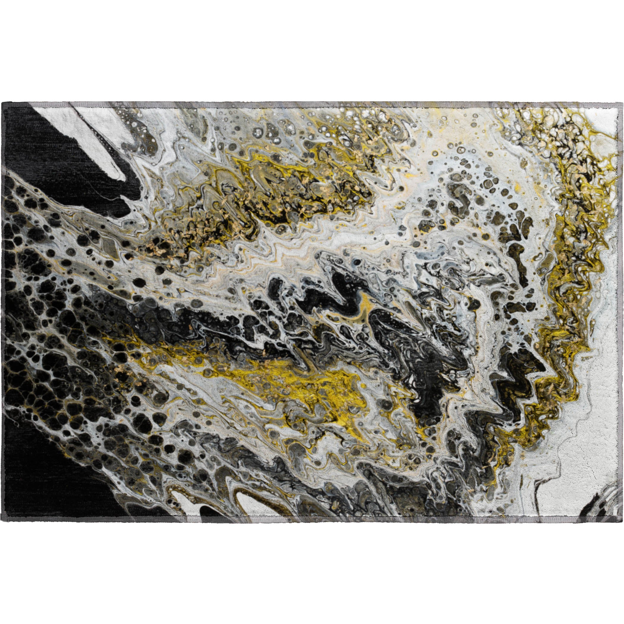 Reykjavik Machine Washable Contemporary Midnight Black Rug 1'8" x 2'6" #shape_Rectangle