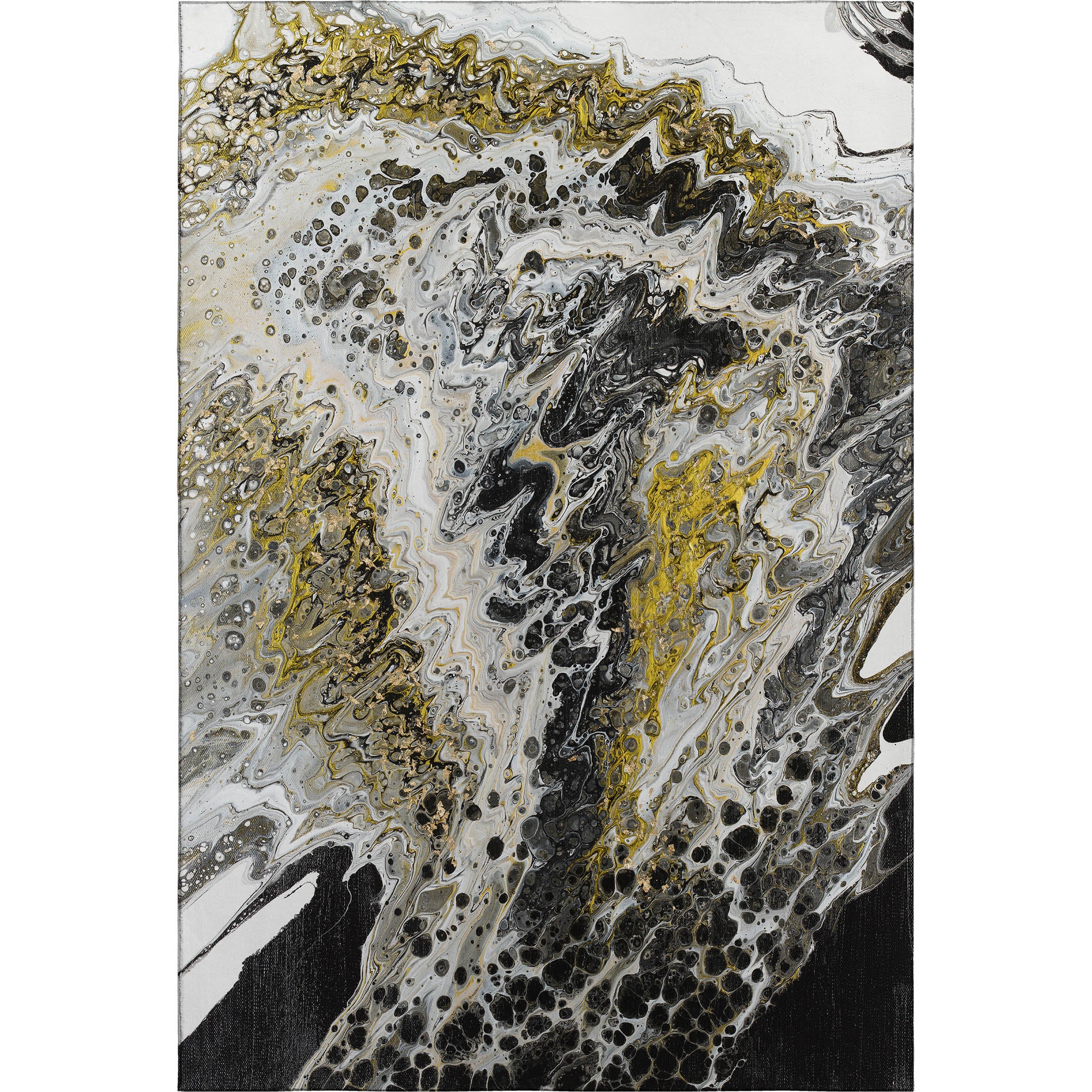 Reykjavik Machine Washable Contemporary Midnight Black Rug 2'6" x 3'10" #shape_Rectangle