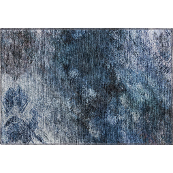 Kyoto Machine Washable Transitional Blue Rug 1'8" x 2'6"
