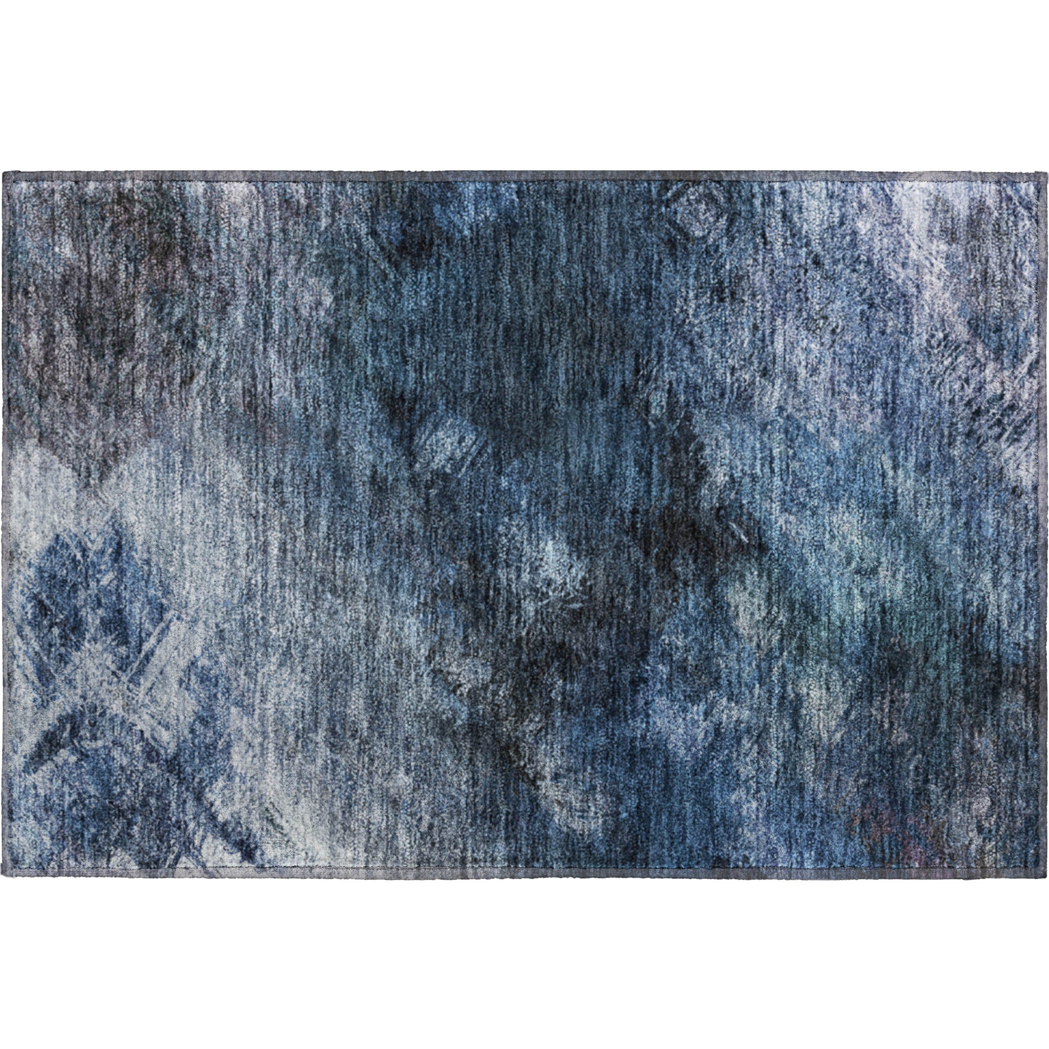 Kyoto Machine Washable Transitional Blue Rug 1'8" x 2'6" #shape_Rectangle