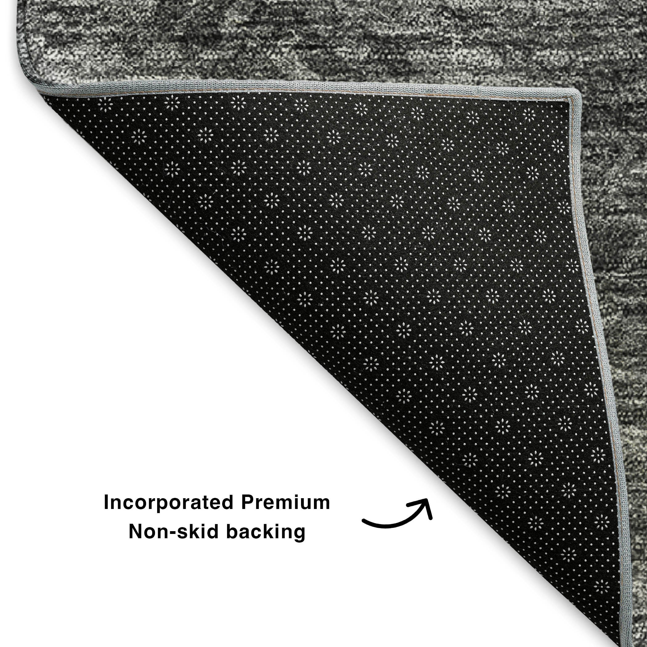 Kyoto Machine Washable Transitional Gray Rug 1'8" x 2'6" #shape_Rectangle