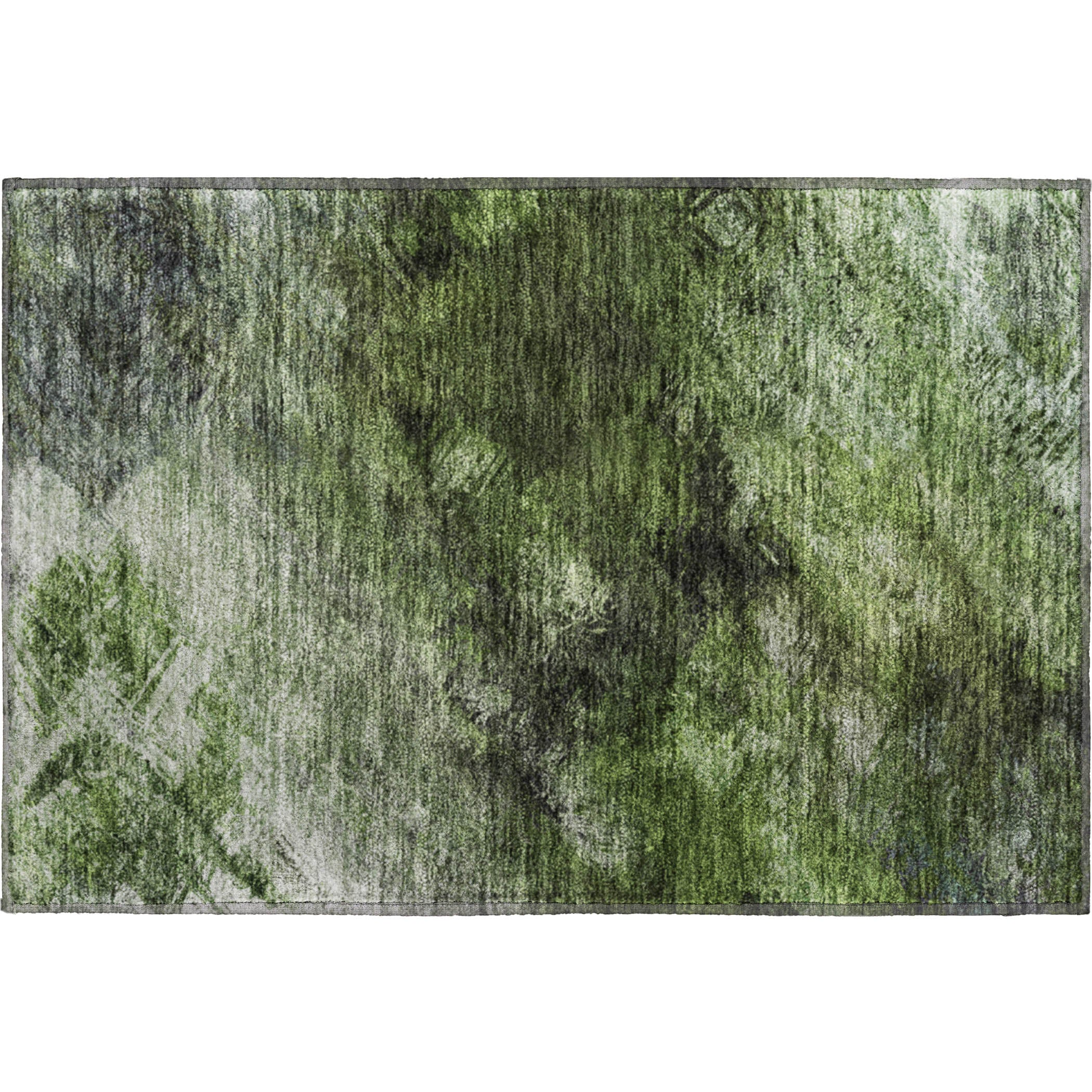 Kyoto Machine Washable Transitional Green Rug 1'8" x 2'6" #shape_Rectangle