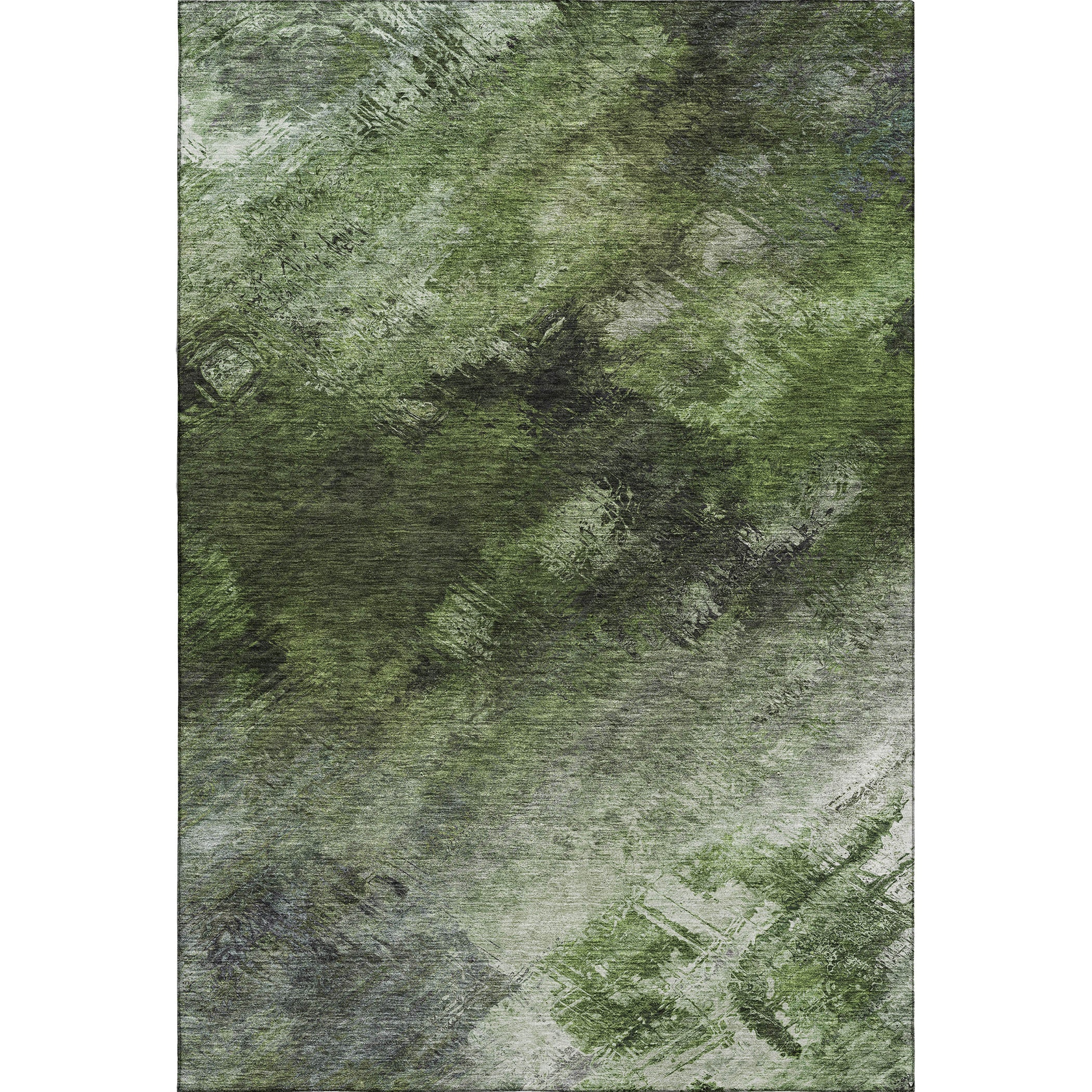 Kyoto Machine Washable Transitional Green Rug 2'6" x 3'10" #shape_Rectangle