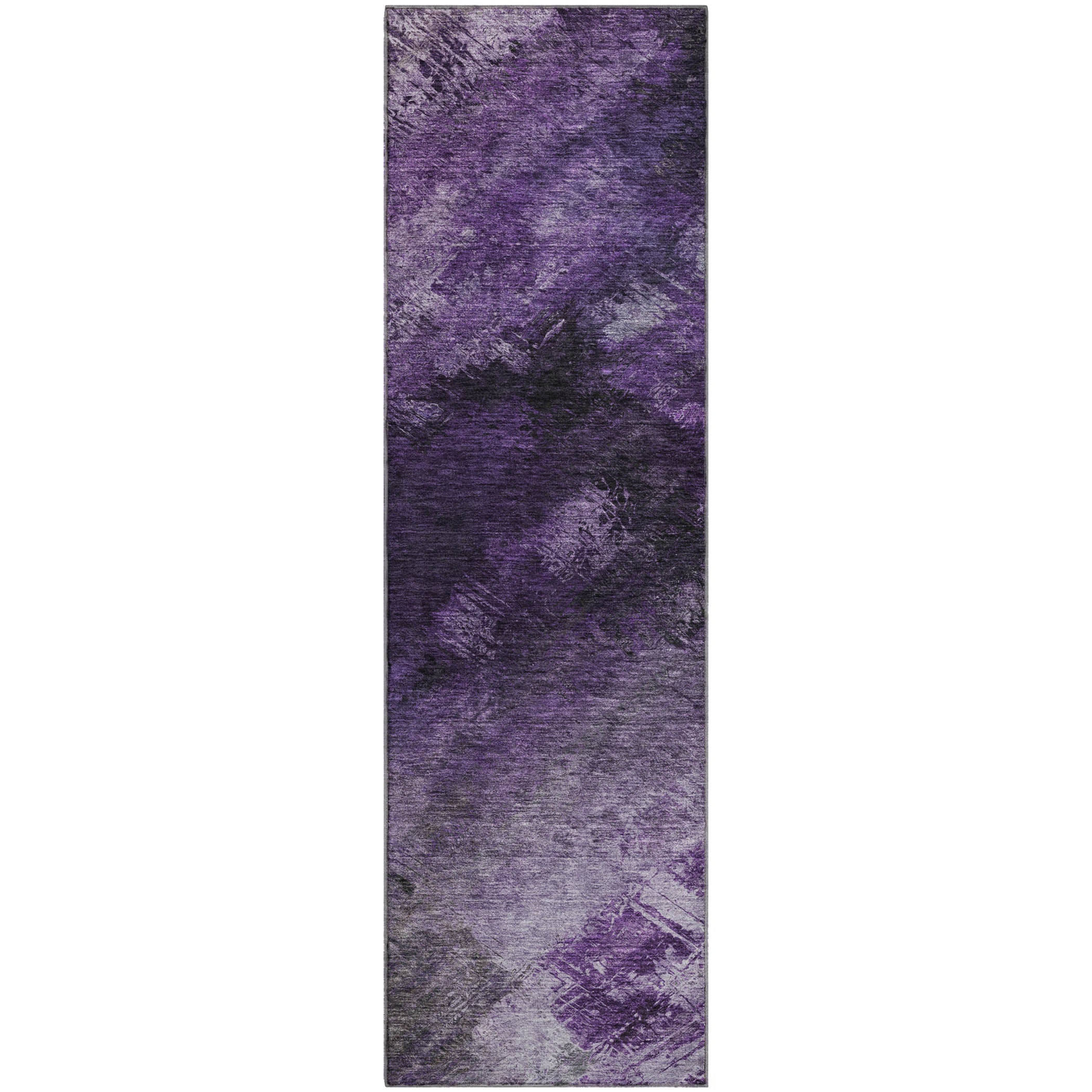 Kyoto Machine Washable Transitional Purple Rug 2'3" x 7'6" #shape_Runner