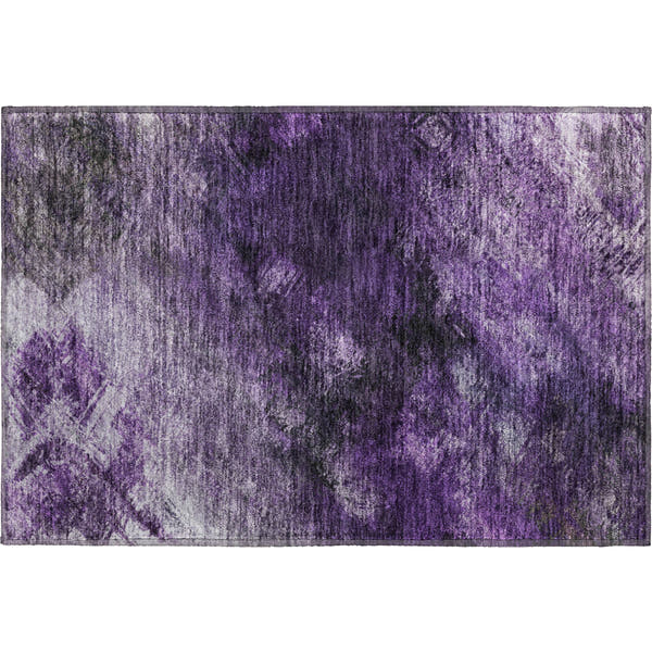 Kyoto Machine Washable Transitional Purple Rug 1'8" x 2'6"
