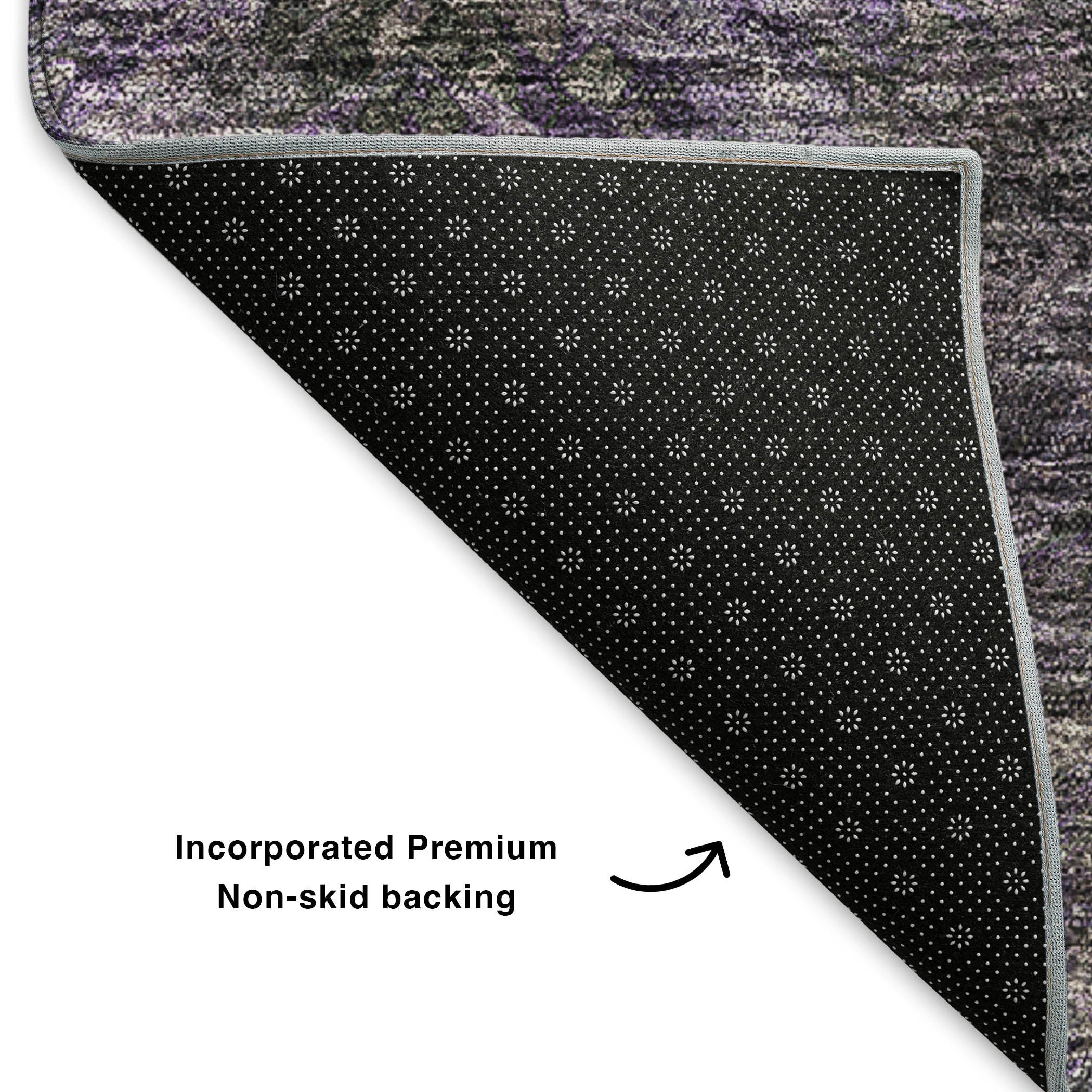 Kyoto Machine Washable Transitional Purple Rug 1'8" x 2'6" #shape_Rectangle