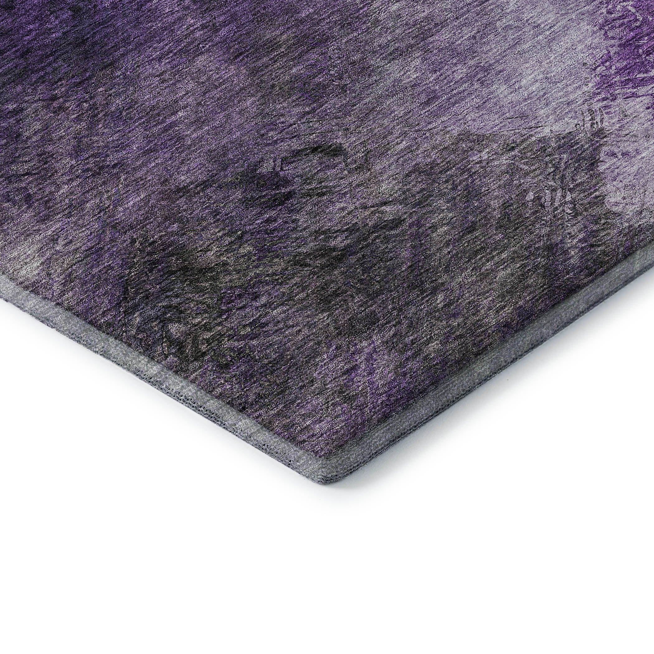 Kyoto Machine Washable Transitional Purple Rug 1'8" x 2'6" #shape_Rectangle