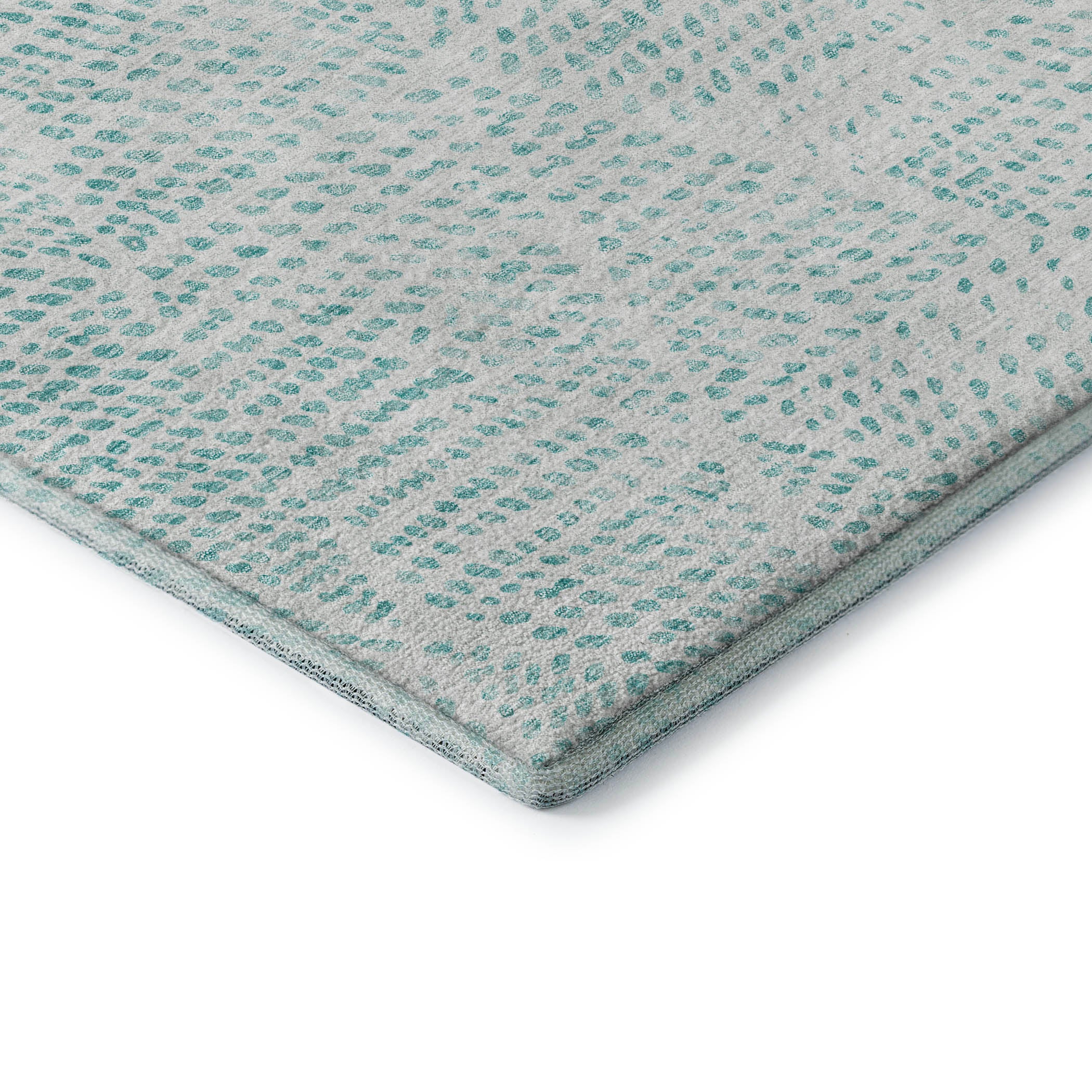 Bern Machine Washable Transitional Aqua Teal Rug 1'8" x 2'6" #shape_Rectangle