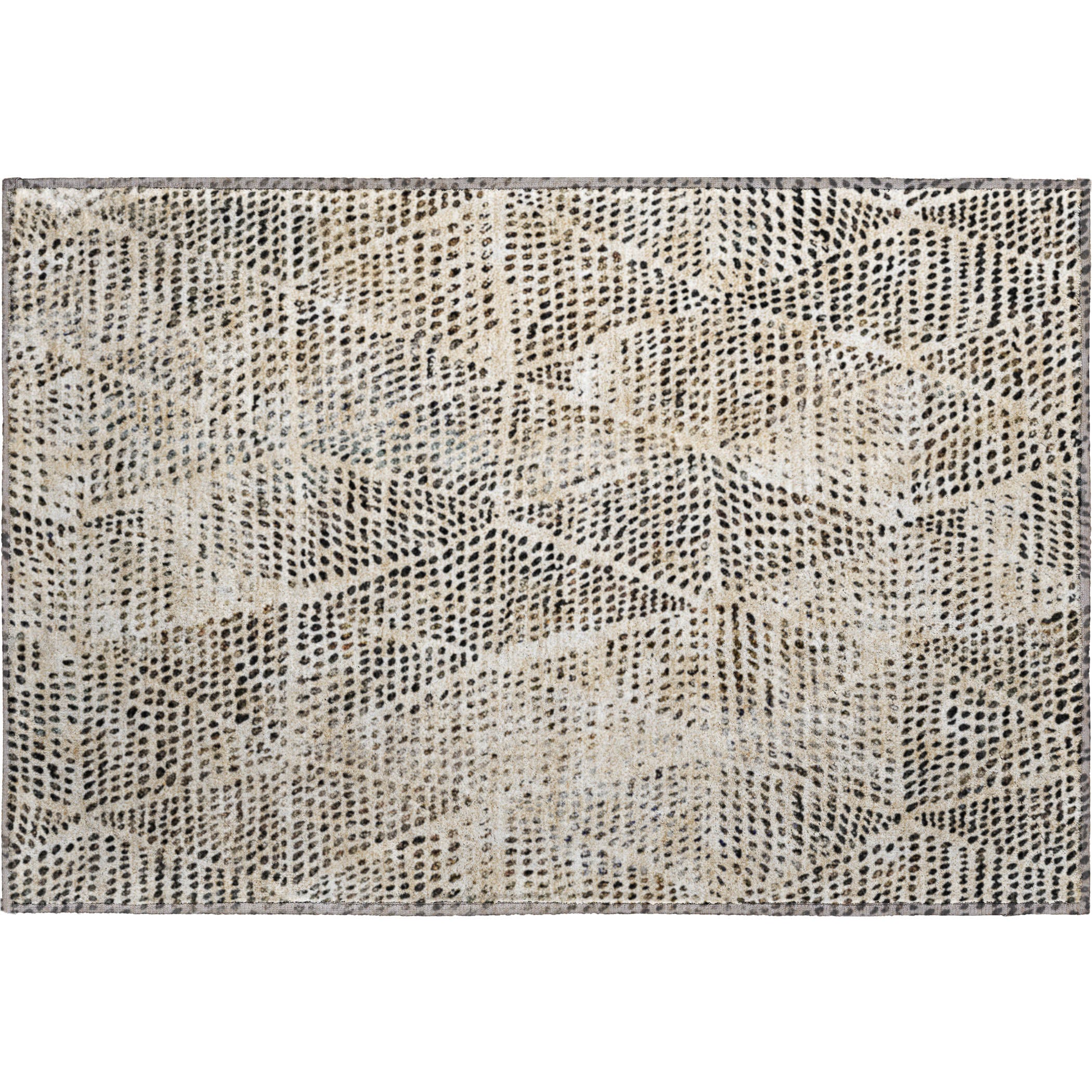 Bern Machine Washable Transitional Beige Brown Rug 1'8" x 2'6" #shape_Rectangle