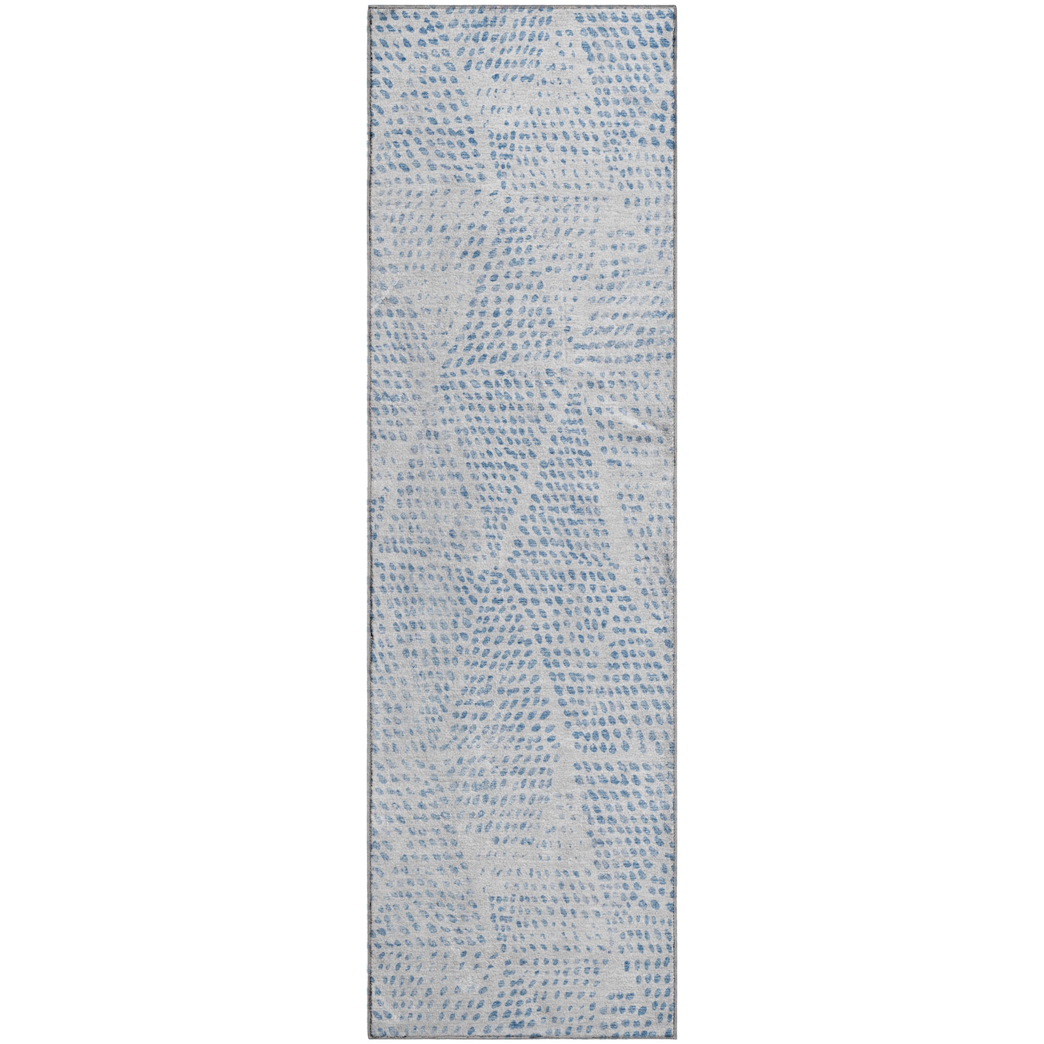 Bern Machine Washable Transitional Denim Blue Rug 2'3" x 7'6" #shape_Runner