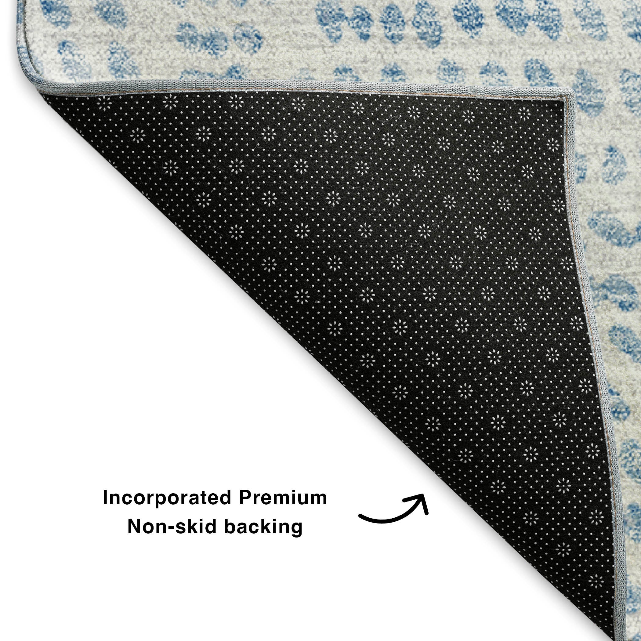 Bern Machine Washable Transitional Denim Blue Rug 1'8" x 2'6" #shape_Rectangle