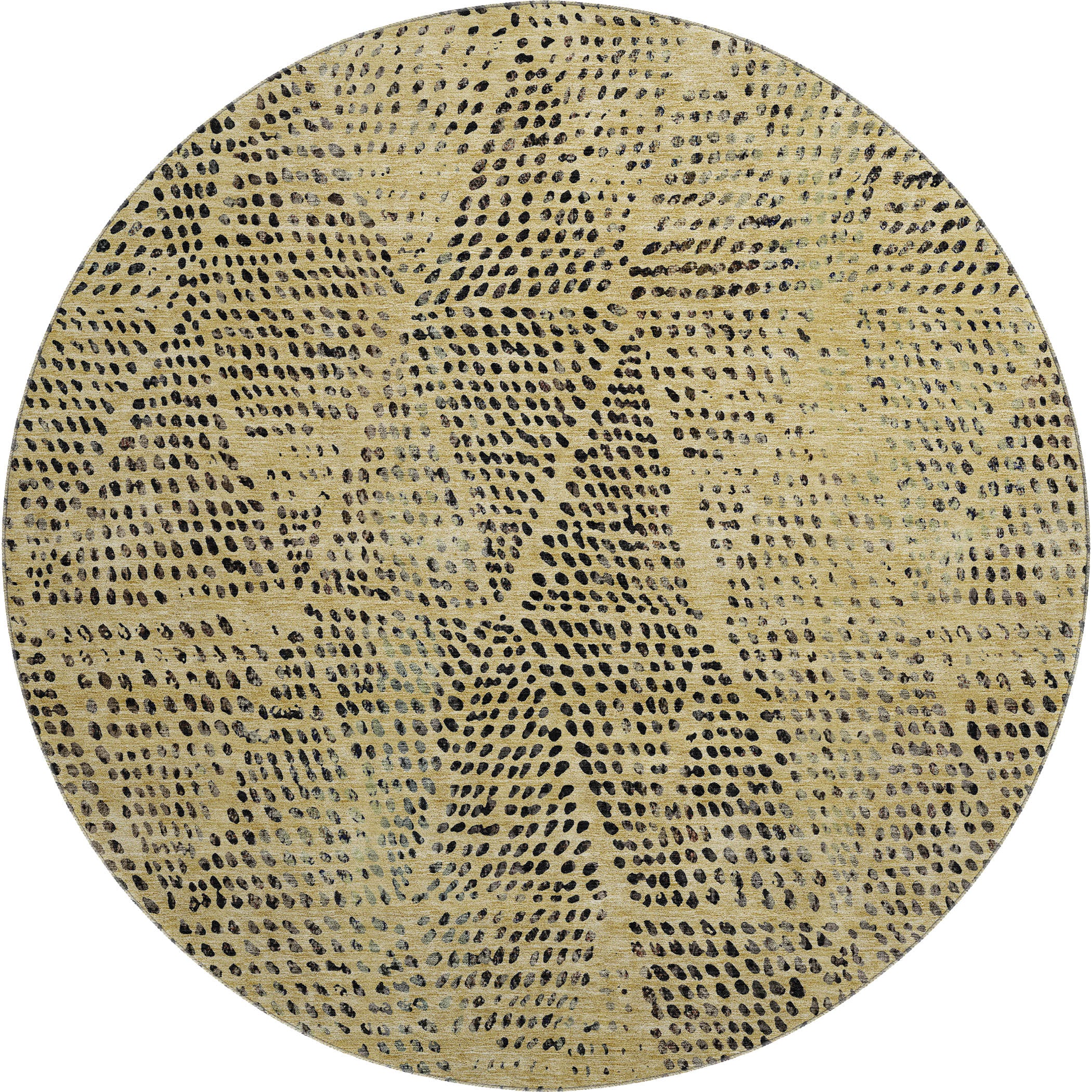 Bern Machine Washable Transitional Gold Rug 8' x 8' #shape_Round
