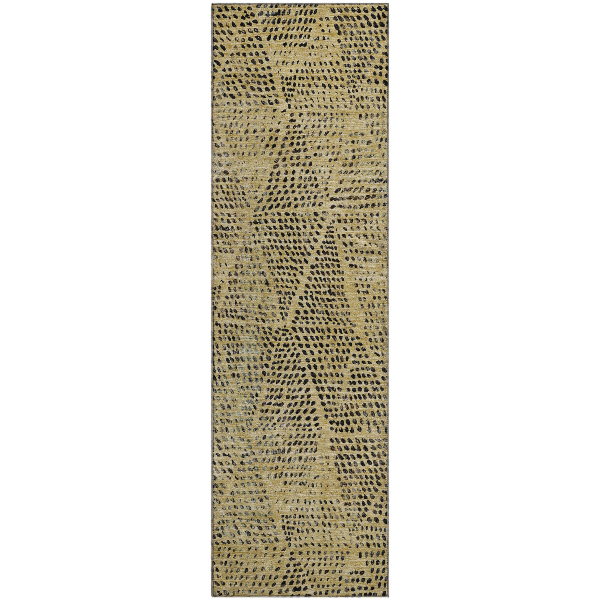 Bern Machine Washable Transitional Gold Rug 2'3" x 7'6" #shape_Runner