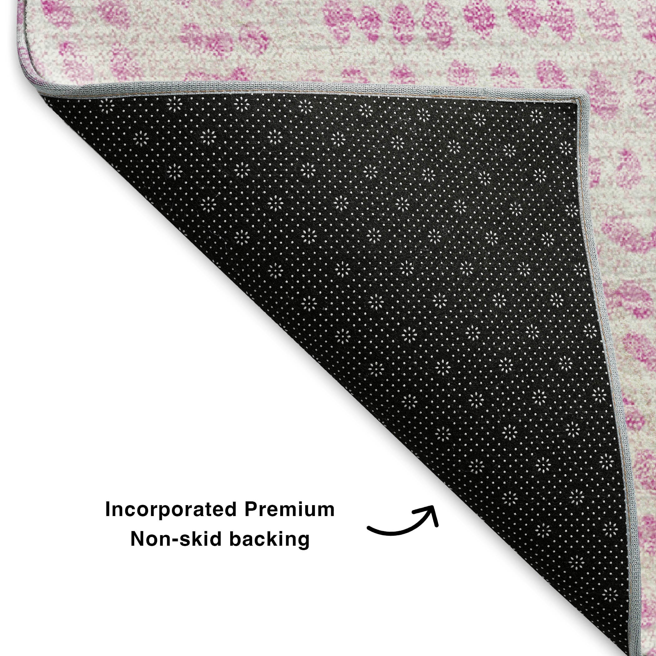 Bern Machine Washable Transitional Pink Rug 1'8" x 2'6" #shape_Rectangle