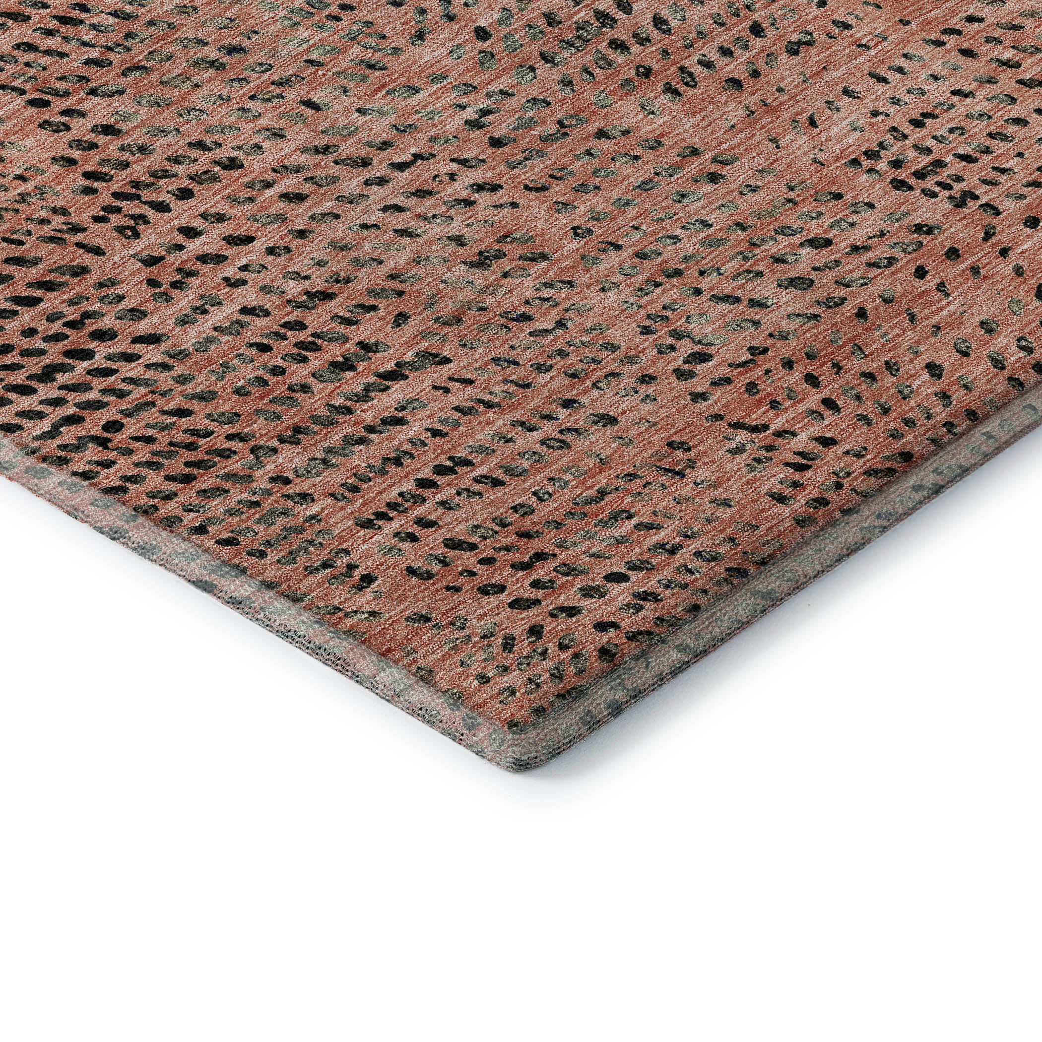 Bern Machine Washable Transitional Salmon Orange Rug 1'8" x 2'6" #shape_Rectangle