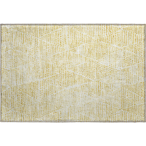 Bern Machine Washable Transitional Wheat Gold Rug 1'8" x 2'6"