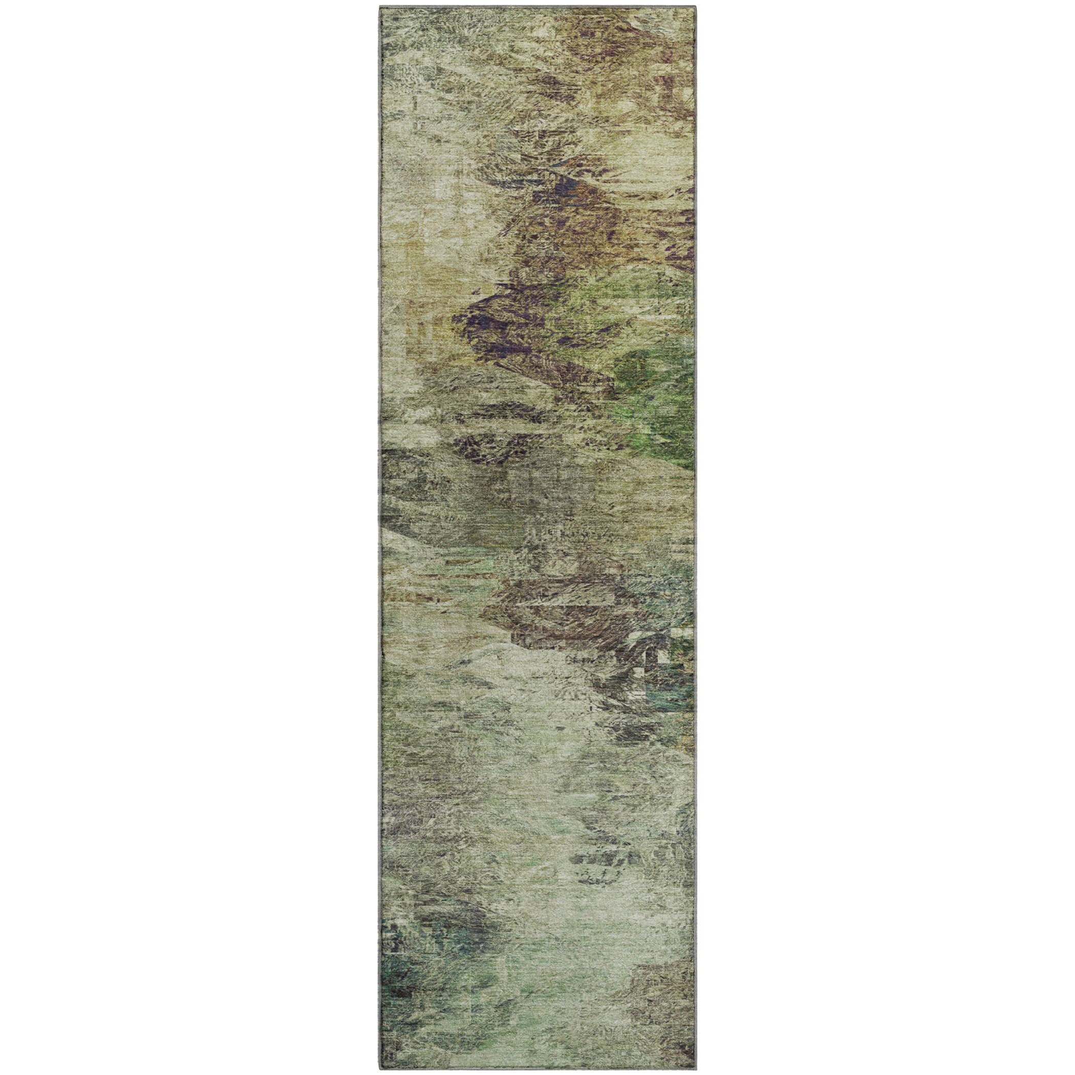 Mdina Machine Washable Transitional Beige Brown Rug 2'3" x 7'6" #shape_Runner