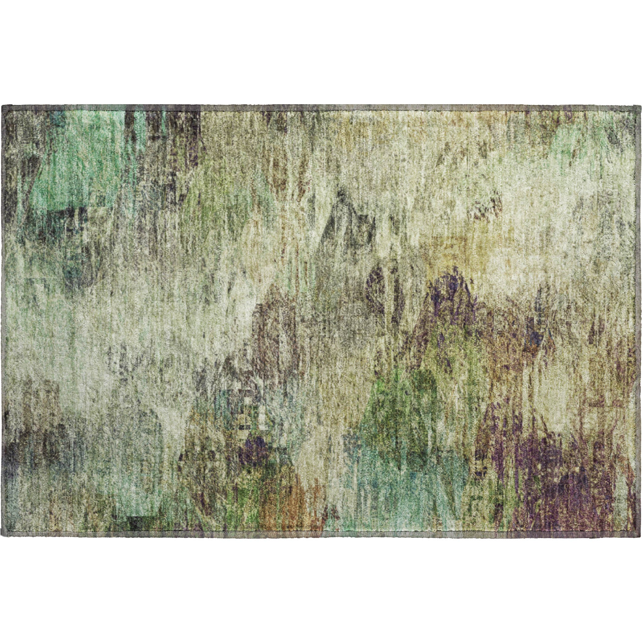 Mdina Machine Washable Transitional Beige Brown Rug 1'8" x 2'6" #shape_Rectangle